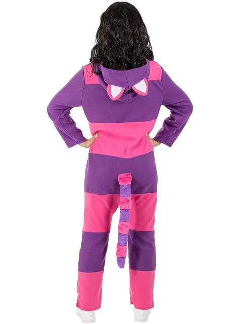 Costume da gatto del Cheshire (Stregatto) onesie per adulto