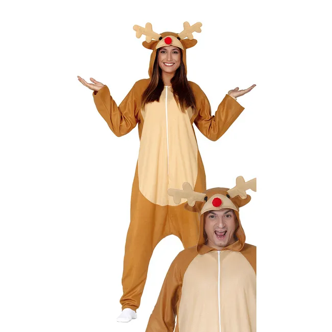 Costume da renna con cappuccio per adulti