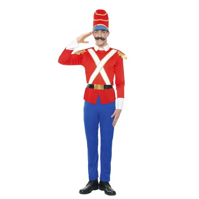 Costume da soldato di stagno rosso e blu per uomo