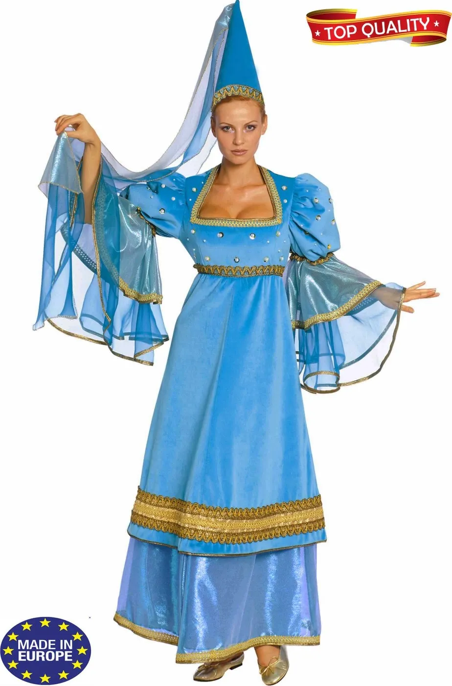 Costume fata turchina o dama nobildonna medievale