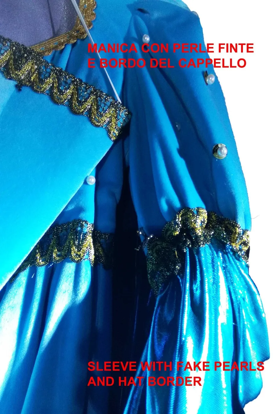 Costume fata turchina o dama nobildonna medievale