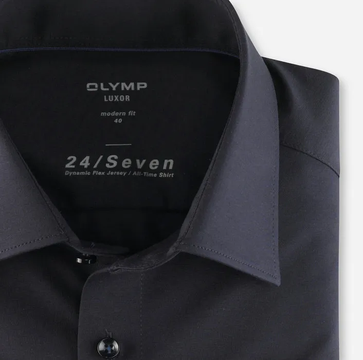 Dark blue jersey shirt olymp modern fit