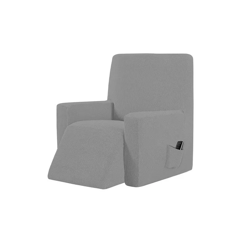 DATEX Copripoltrona reclinabile elastico FASHIONABLE con tasca, grigio chiaro