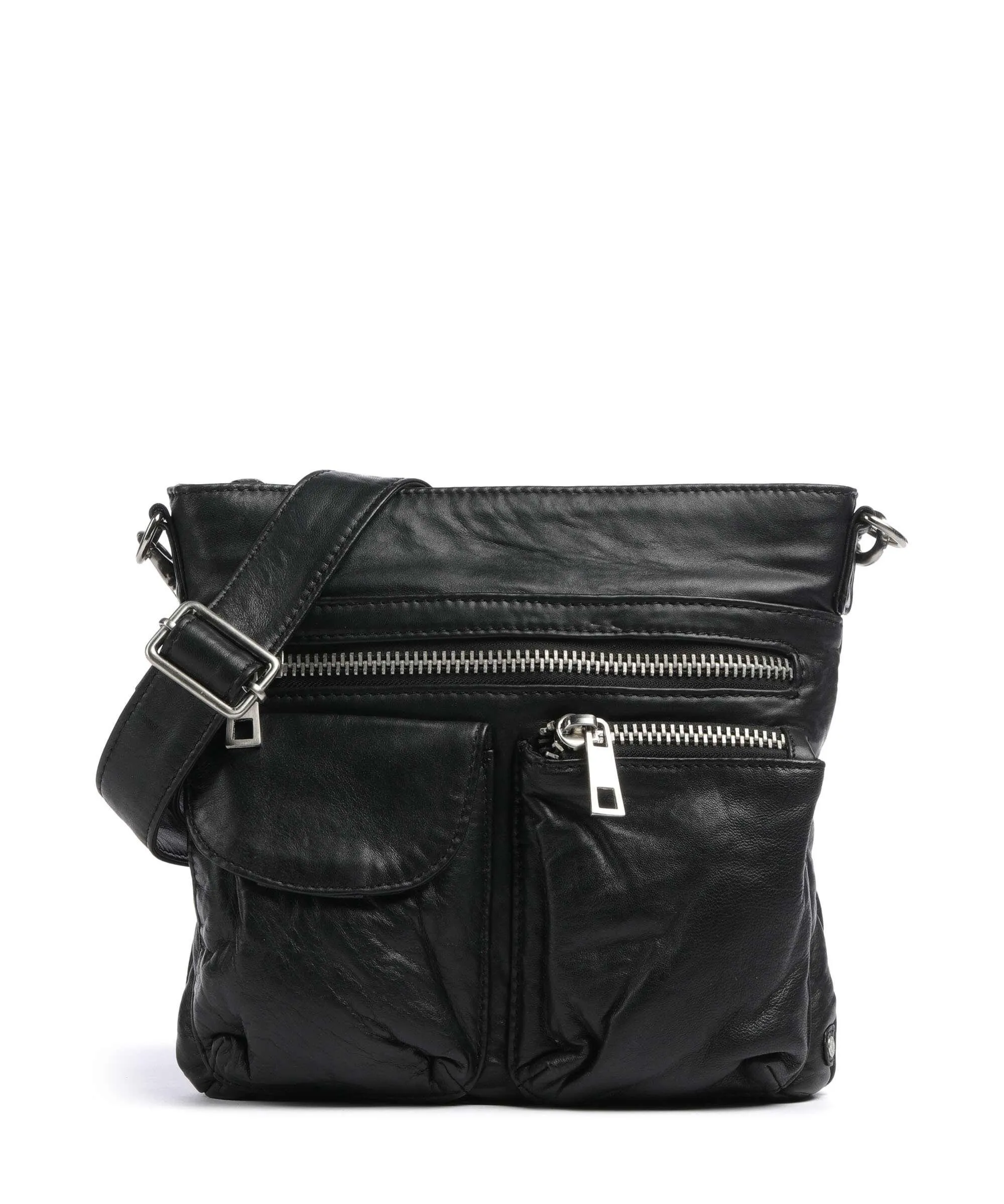  Depeche Power Field Borsa a spalla pelle di pecora nero  
