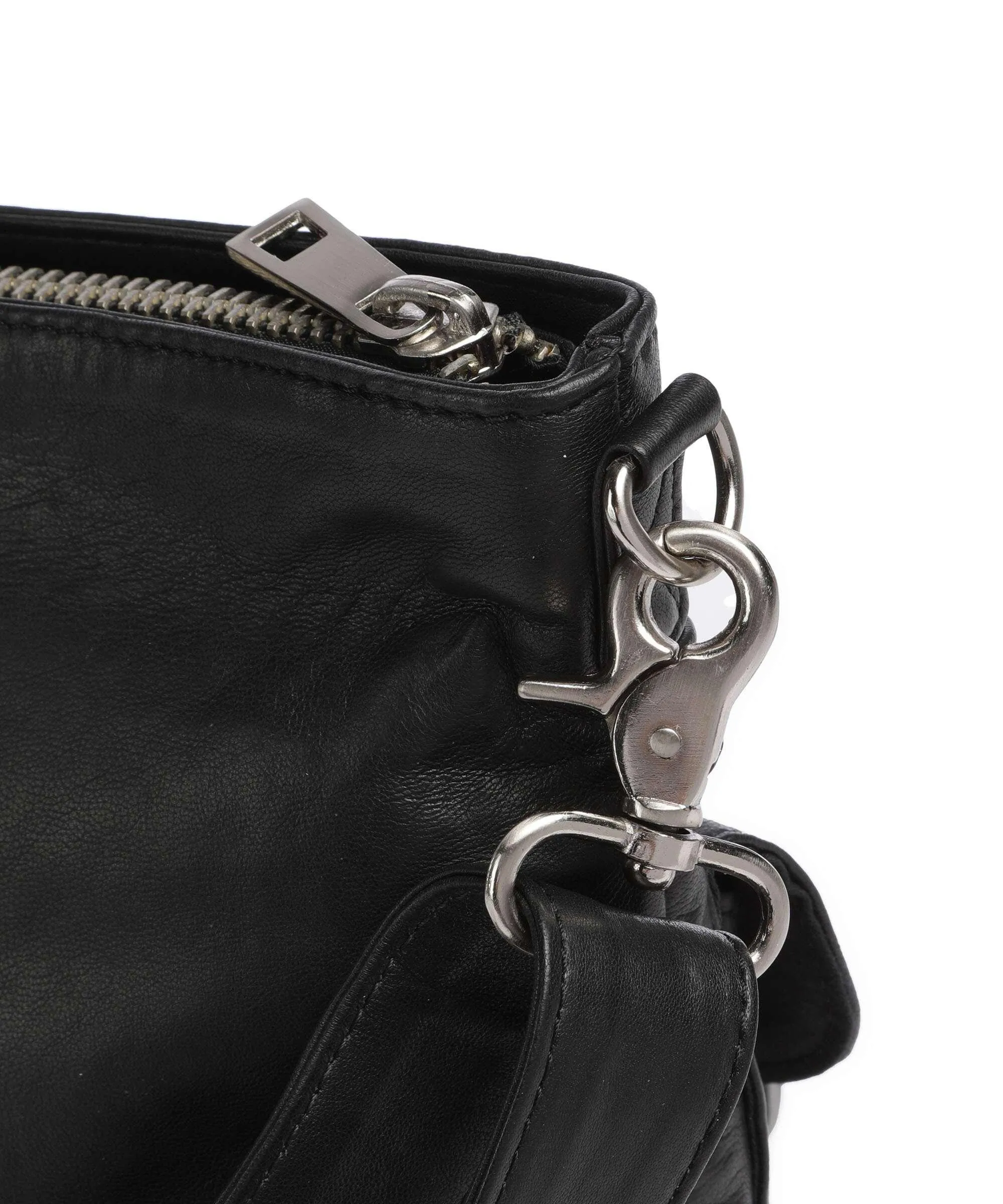  Depeche Power Field Borsa a spalla pelle di pecora nero  