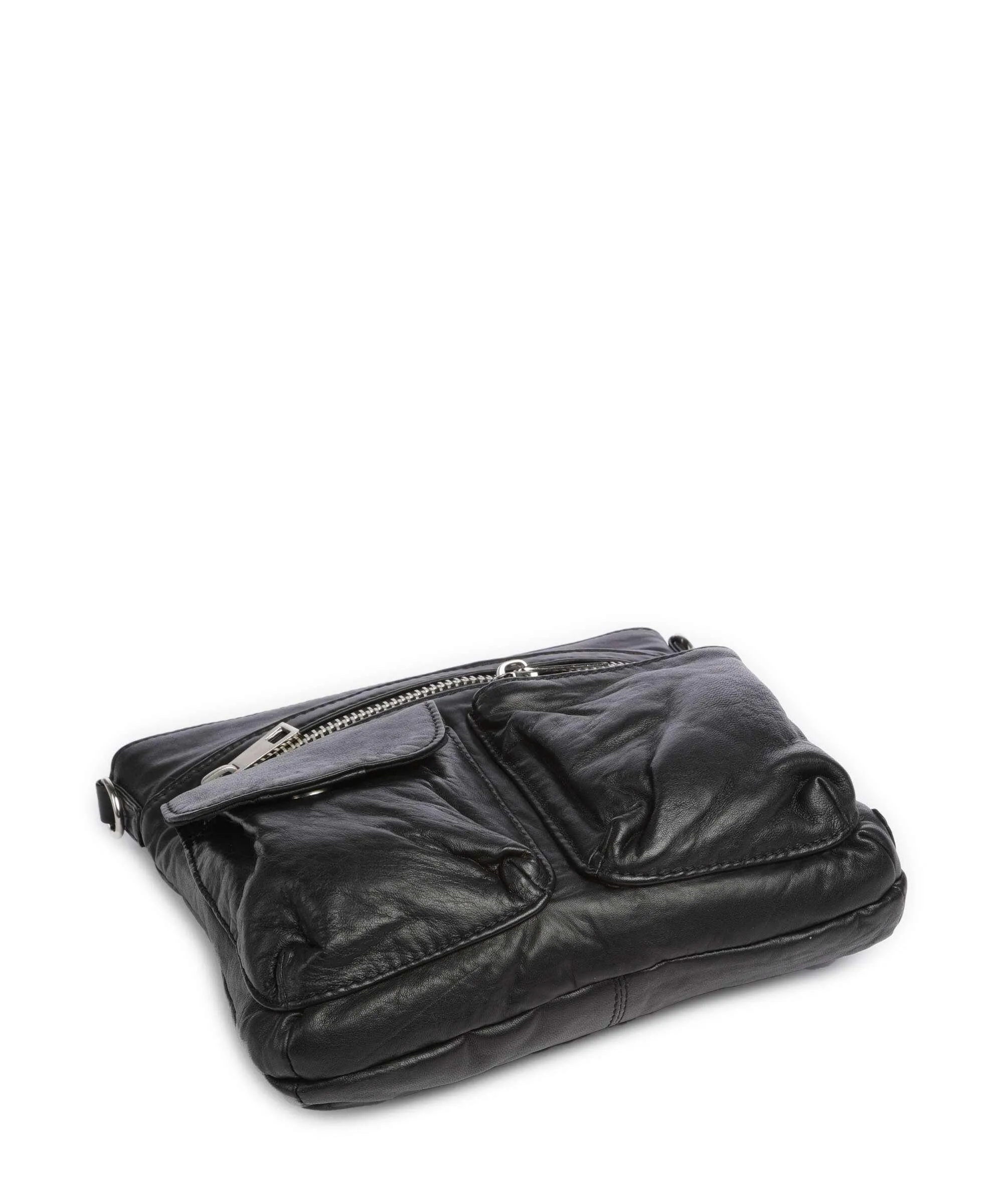  Depeche Power Field Borsa a spalla pelle di pecora nero  
