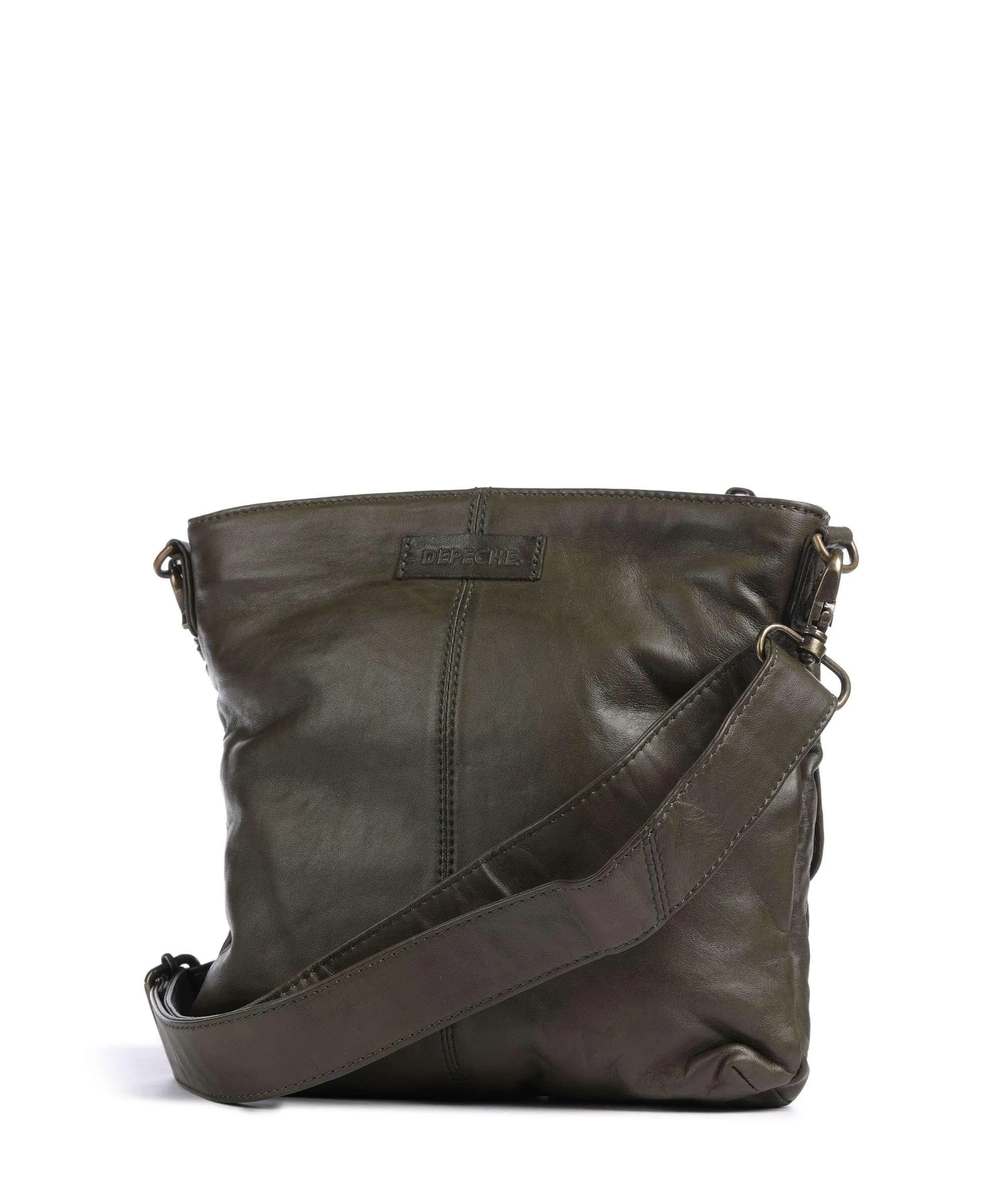  Depeche Power Field Borsa a spalla pelle di pecora verde-oliva  