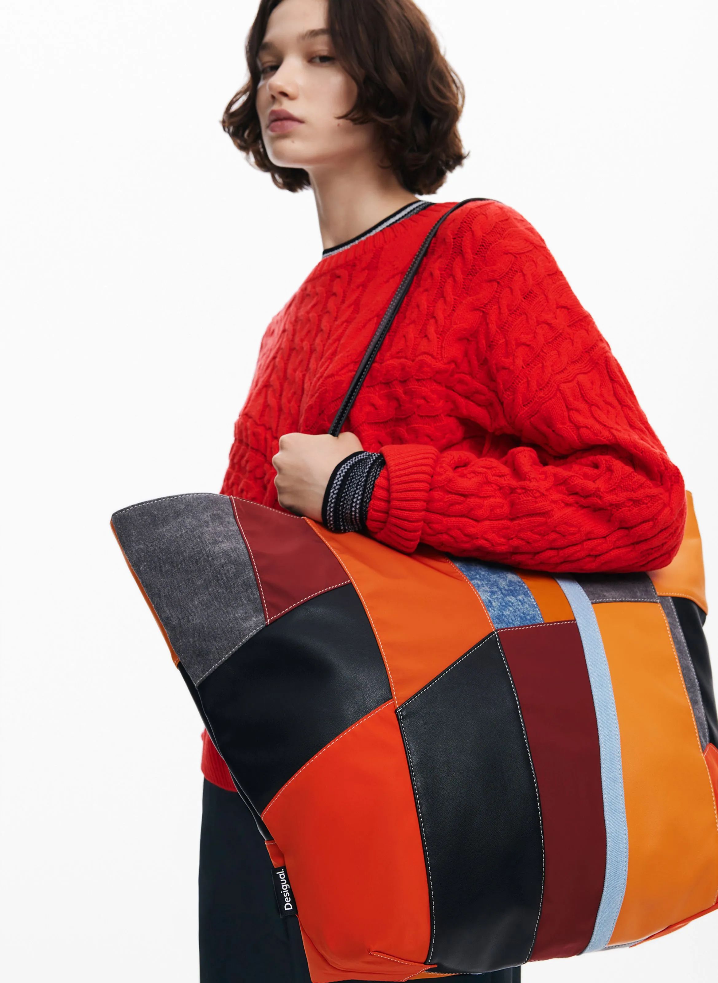  DESIGUAL   Borsa shopper in patchwork | Arancione