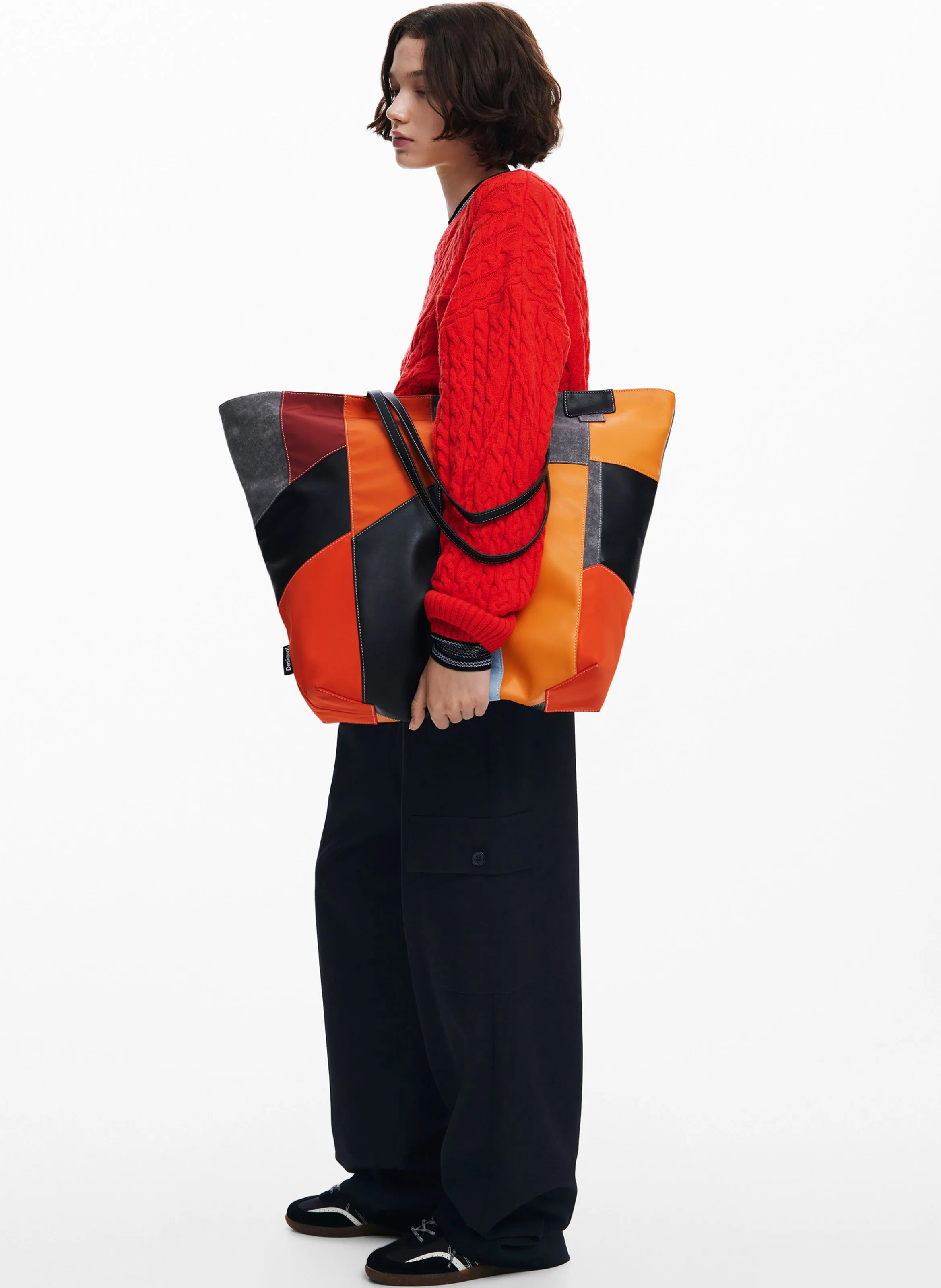  DESIGUAL   Borsa shopper in patchwork | Arancione