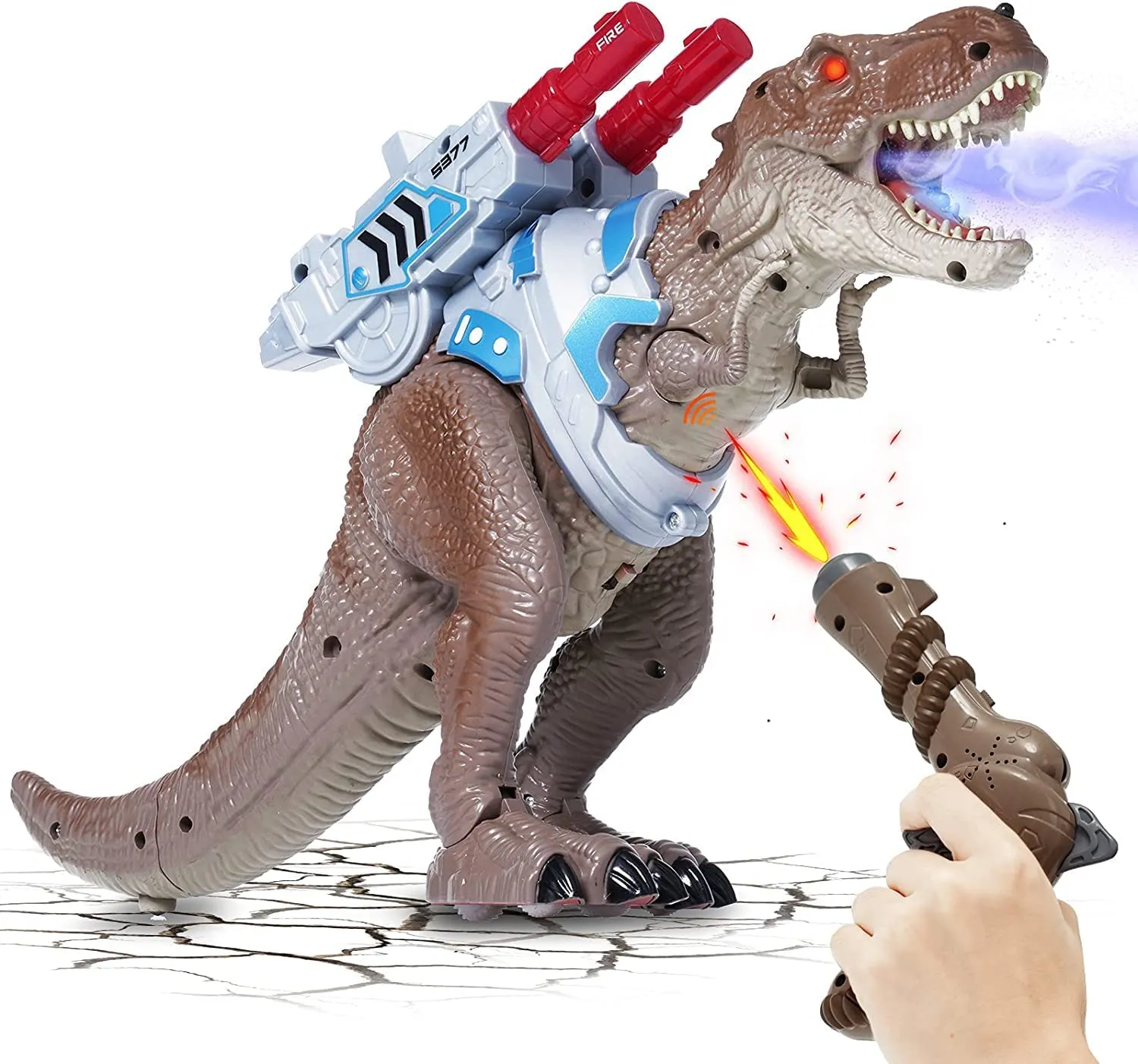 Dinosauro Telecomandato Giocattolo - Dinosauri per Bambini Giochi Animali T Rex Drago Gadget con funzione Spruzzare e Suoni per 