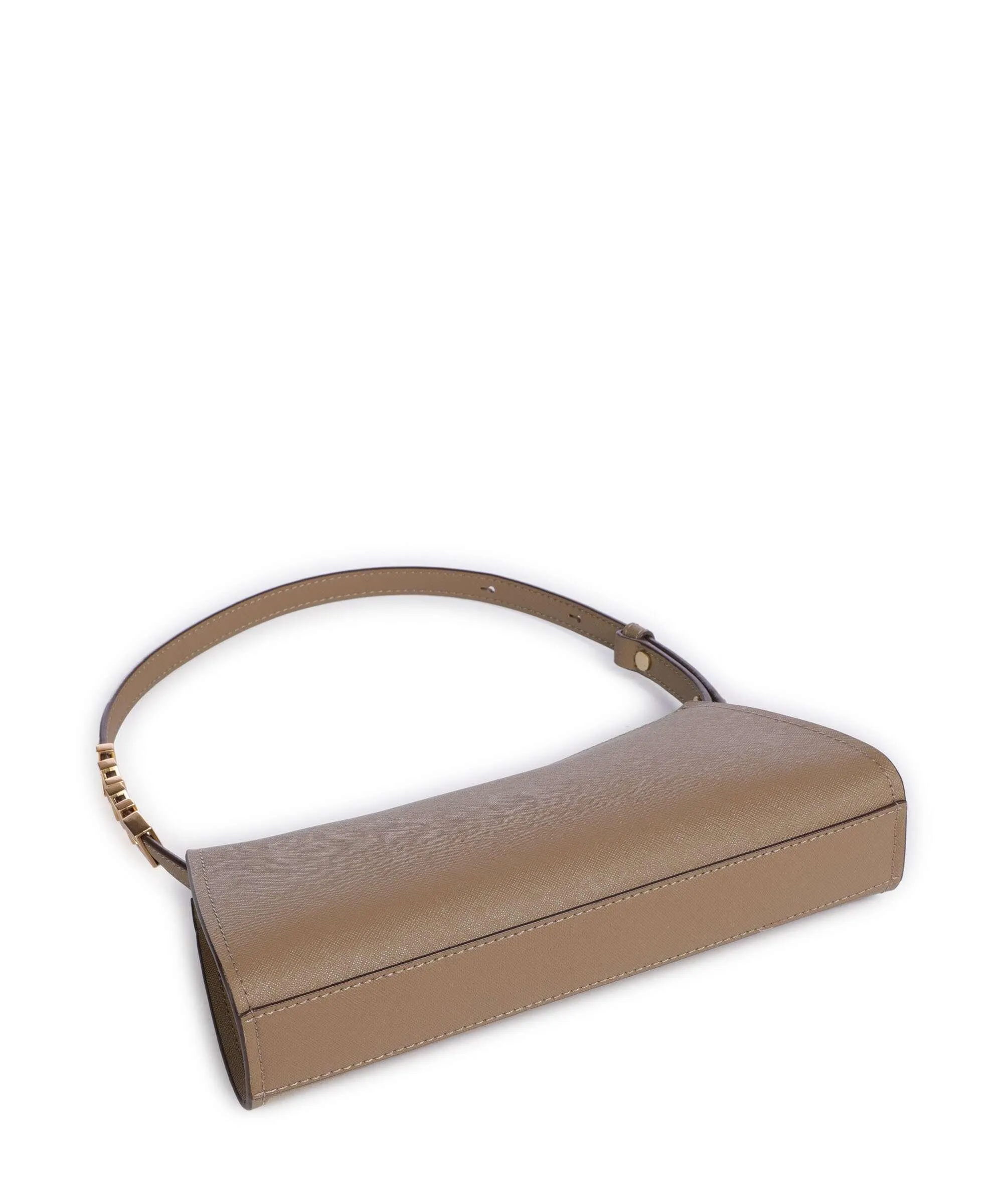  DKNY Avril Borsa a spalla pelle di vacchetta saffiano marrone chiaro  