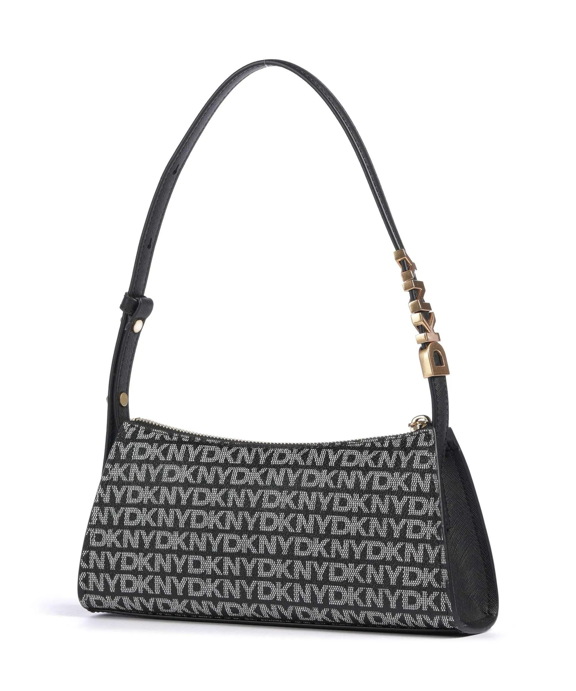  DKNY Avril Borsa a spalla pelle sintetica nero/bianco  