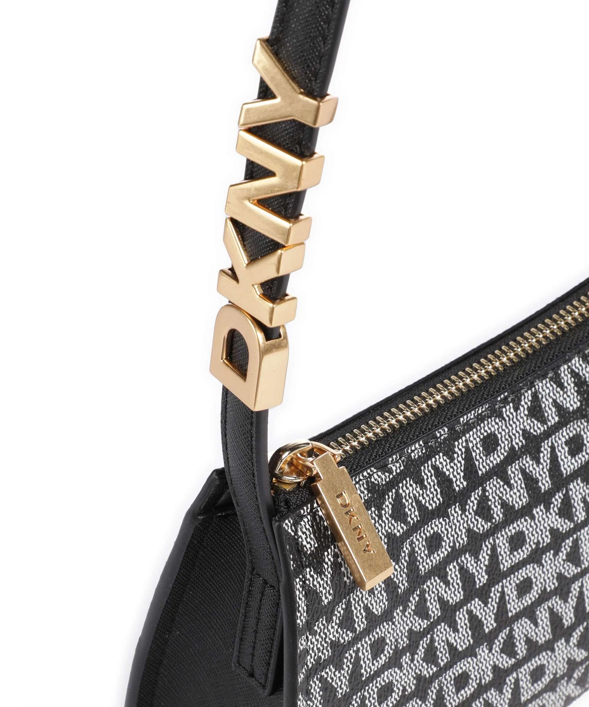  DKNY Avril Borsa a spalla pelle sintetica nero/bianco  