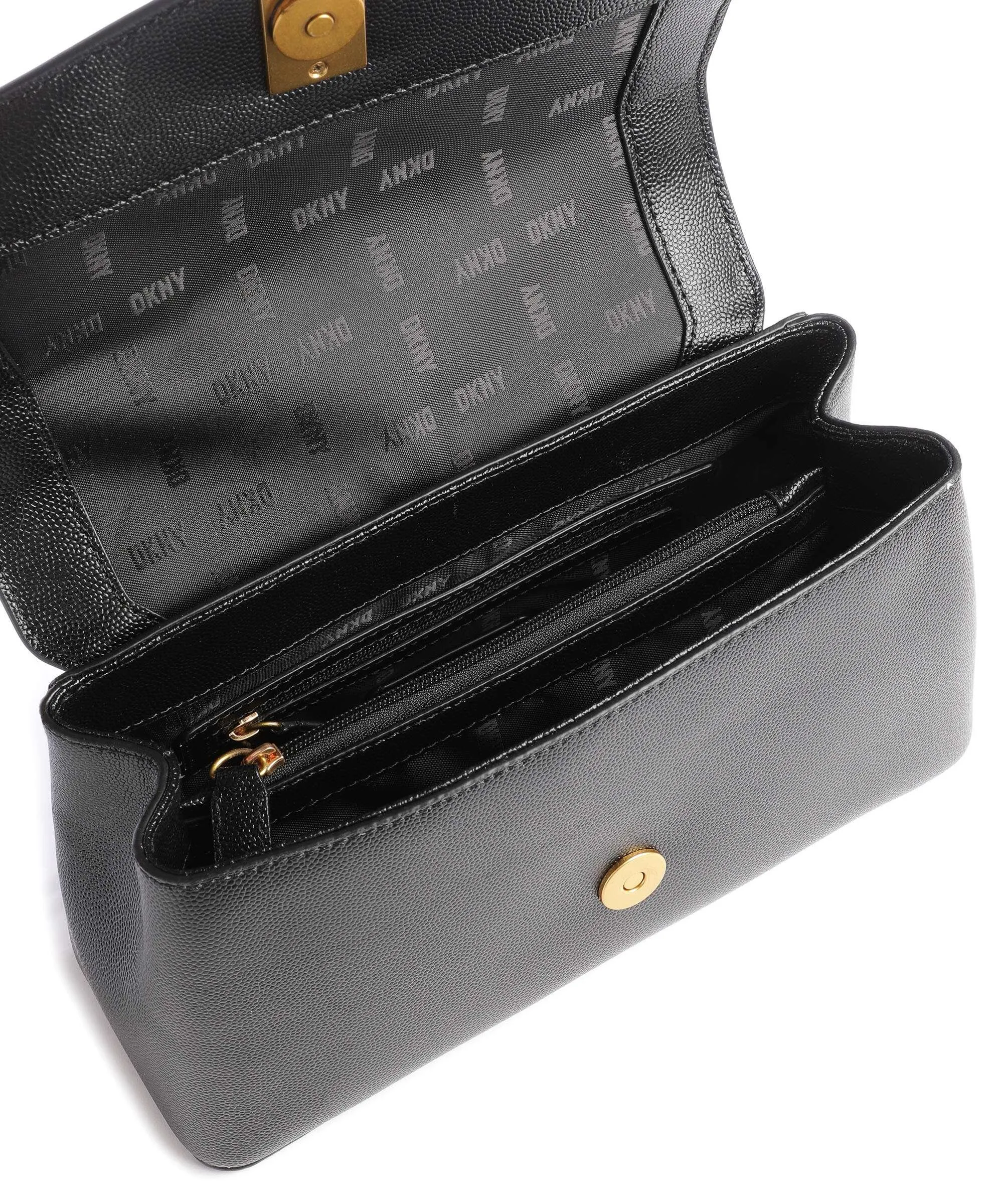  DKNY Conner Borsa a mano pelle di vacchetta grana nero  
