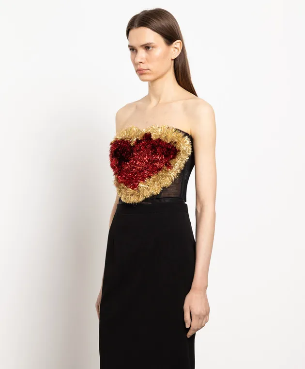 Dolce&Gabbana Parte superiore con applicazioni F73F8ZFLEAA