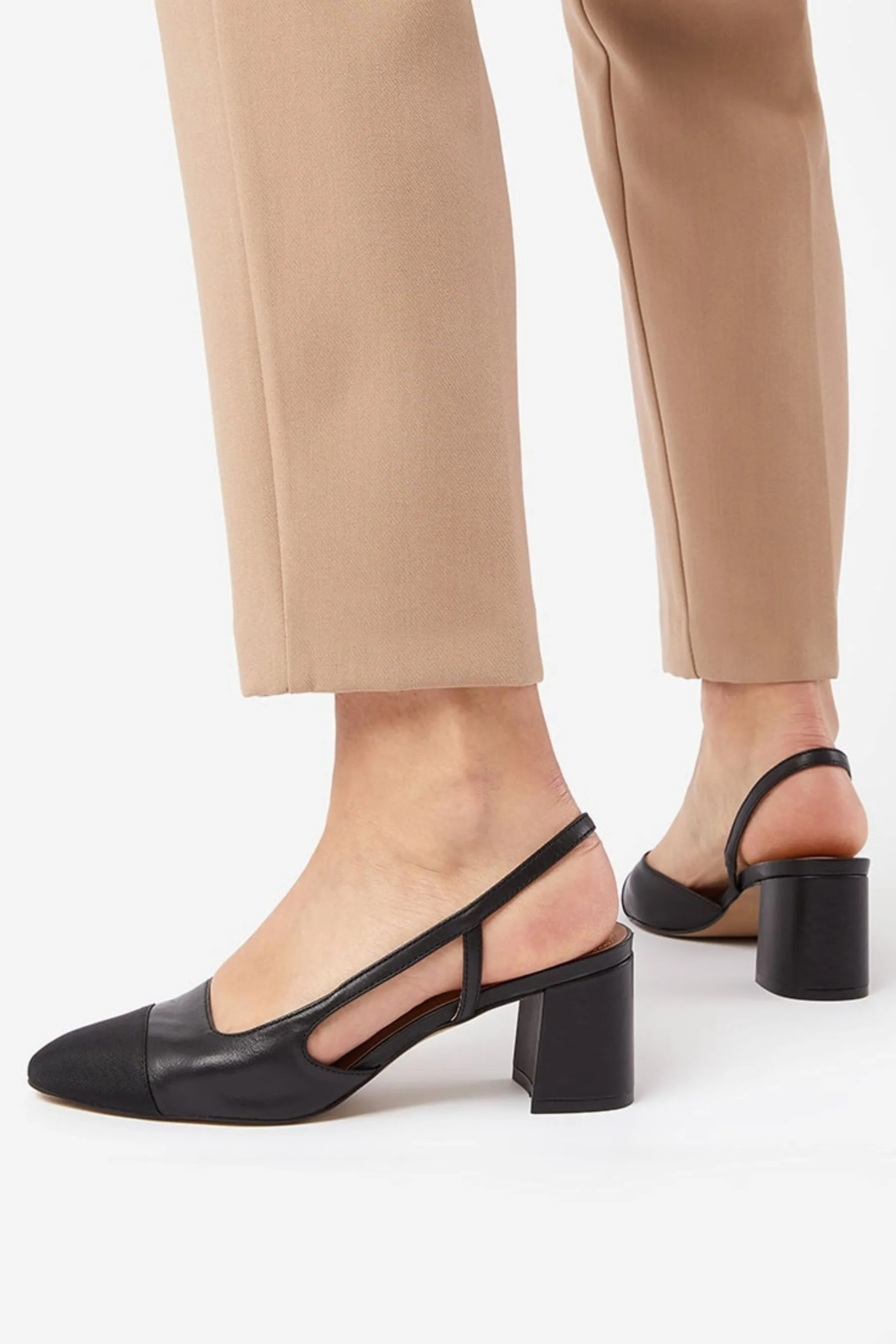 Dune London - Crofts - Sneakers con tacco largo medio e cinturino posteriore