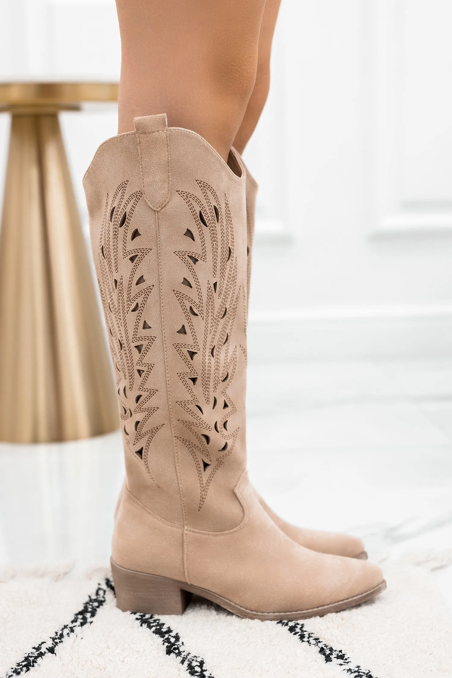 EASY - Stivali beige camperos traforati