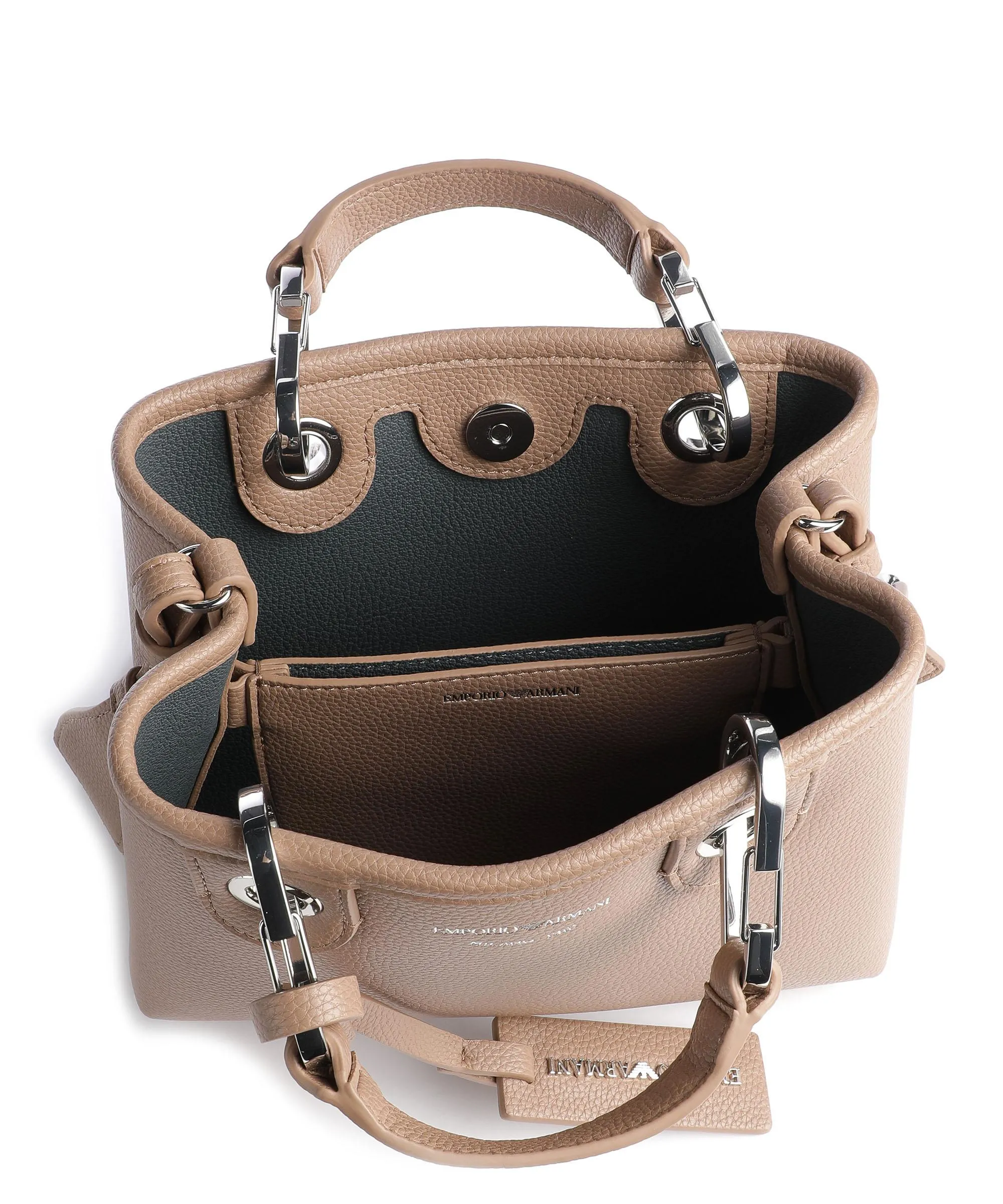  Emporio Armani My EA Borsa a mano pelle sintetica marrone chiaro  