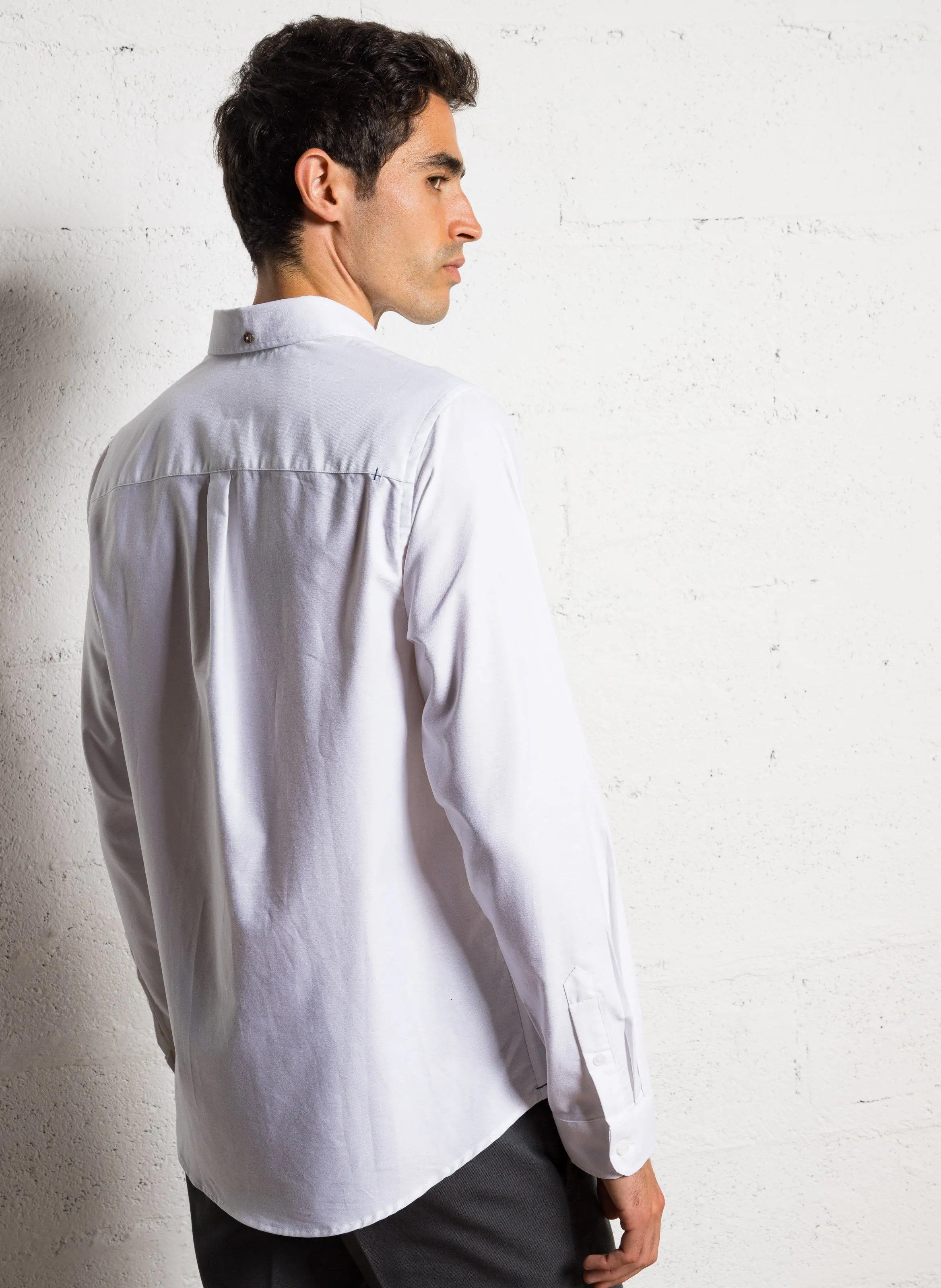  FAGUO   IVOY - Camicia con collo button down in misto cotone bio | Bianco