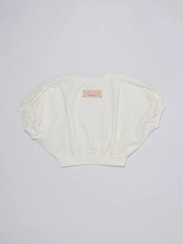 Felpa bambina Elisabetta Franchi in cotone con logo in rilievo Panna