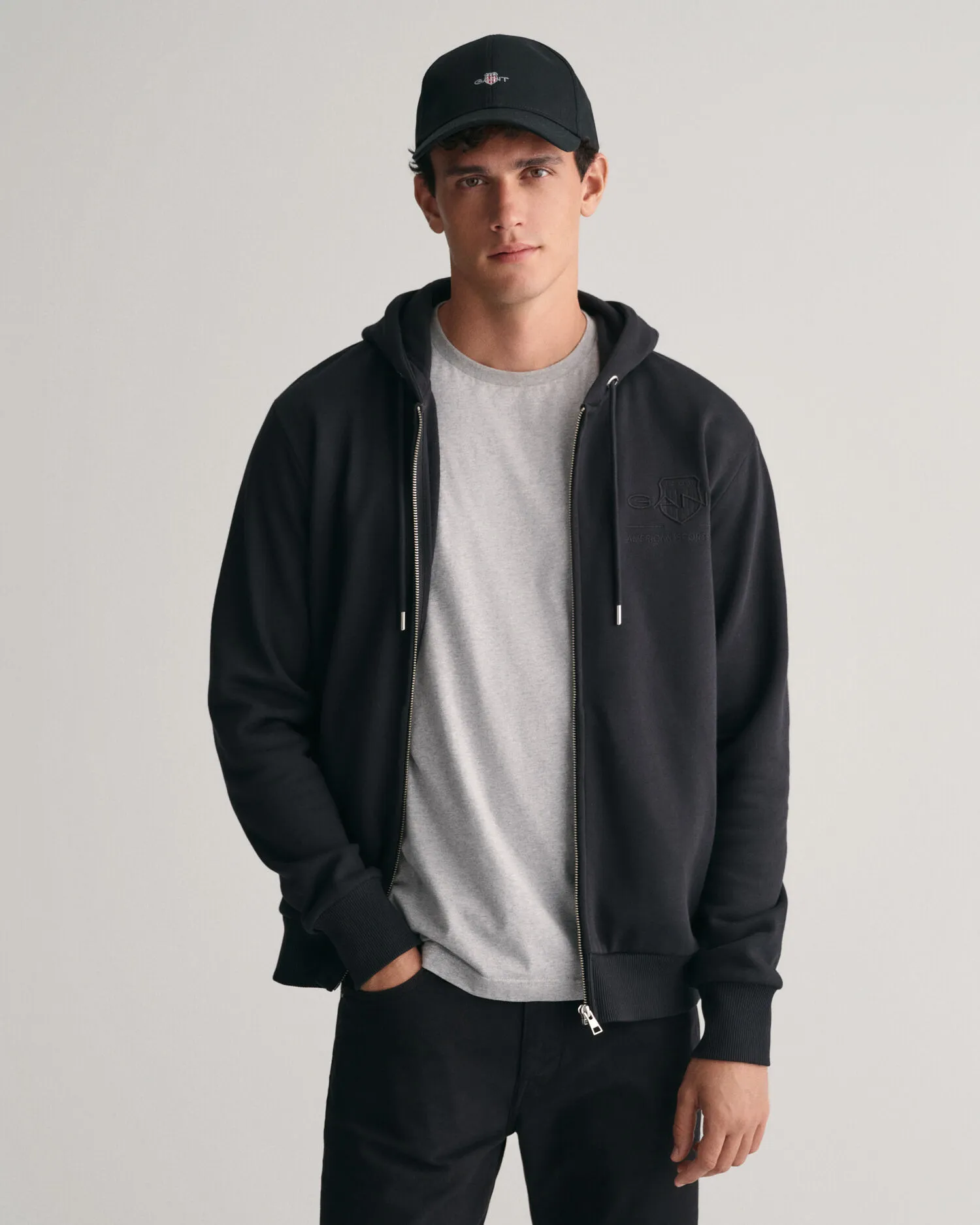 Felpa con zip e cappuccio Tonal Shield    