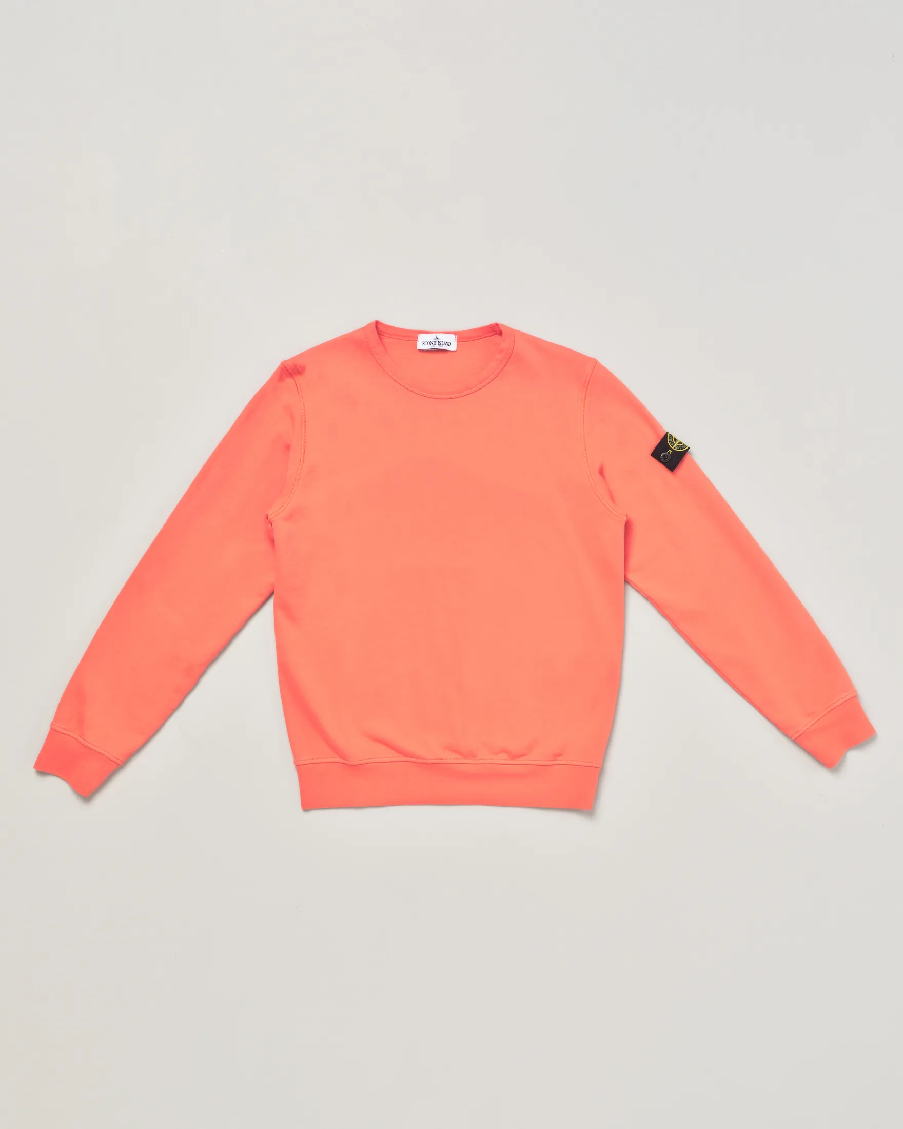 Felpa corallo girocollo in cotone con patch porta logo 8 anni
