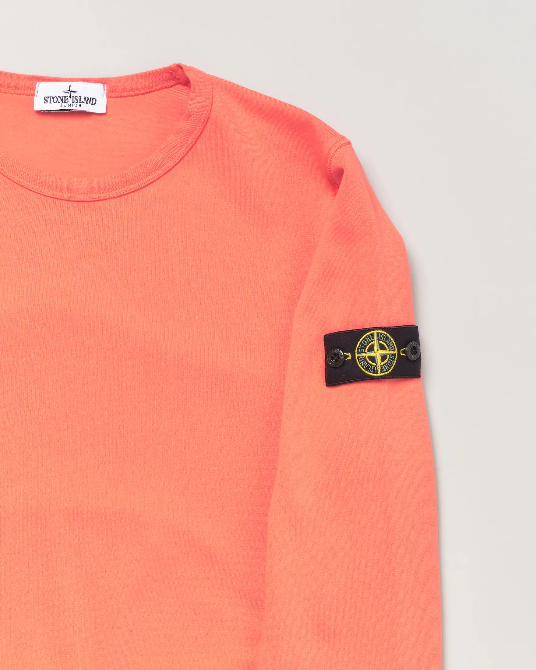 Felpa corallo girocollo in cotone con patch porta logo 8 anni
