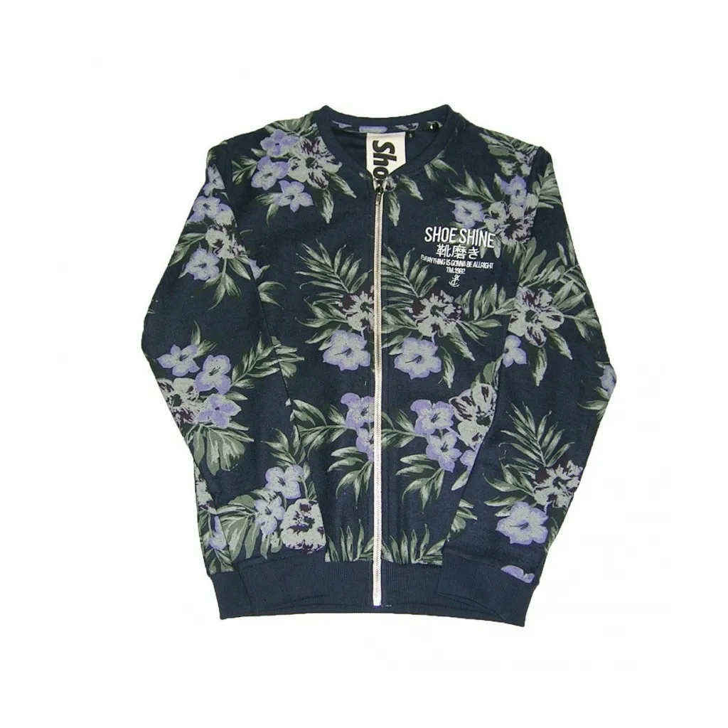 FELPA GIROCOLLO SHOESHINE SWEATSHIRT VARSITY ZIP E5BU0702/F FIORE BLU unico