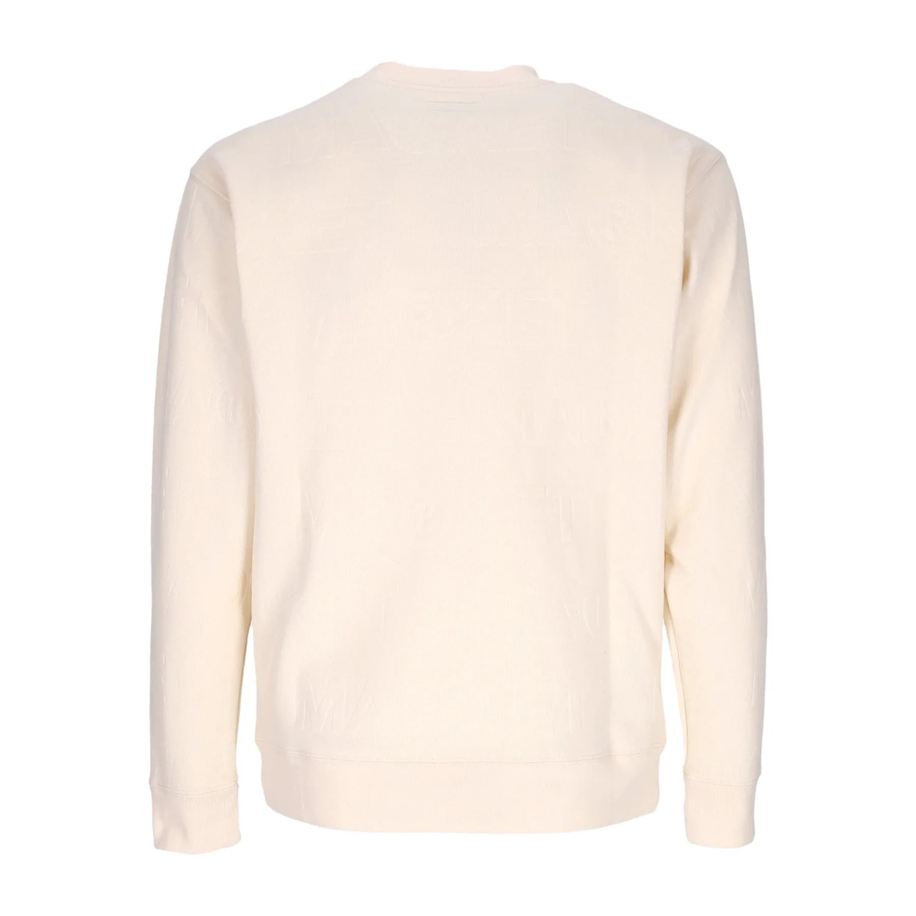 Felpa Girocollo Uomo Emboss Print Fleece Crewneck Coconut