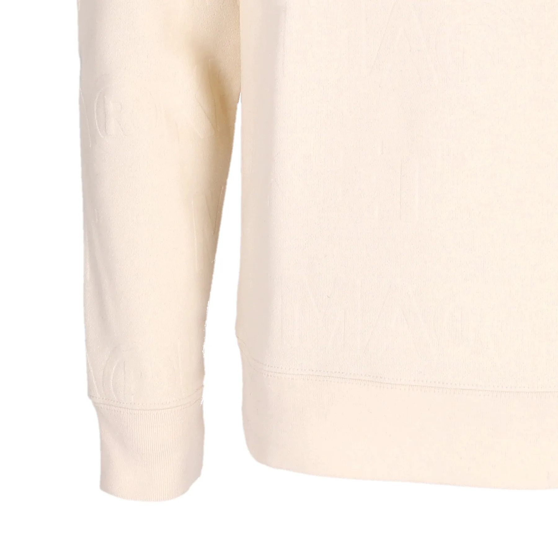 Felpa Girocollo Uomo Emboss Print Fleece Crewneck Coconut