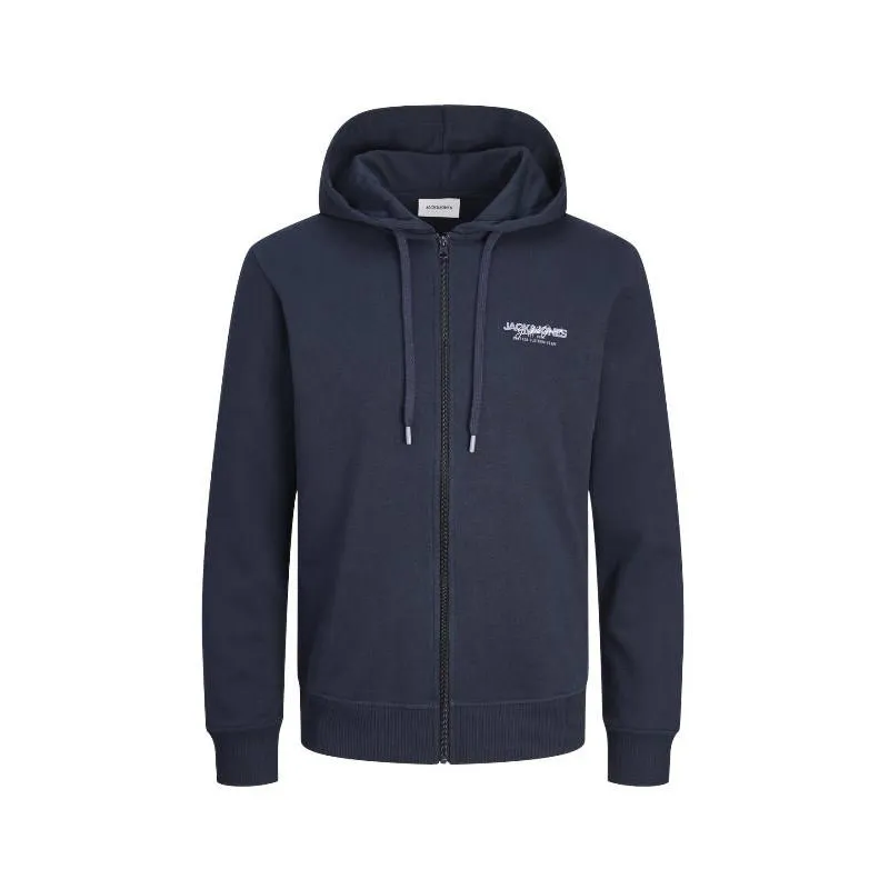 Felpa Jack jones taglie forti con cappuccio zip intera blu
