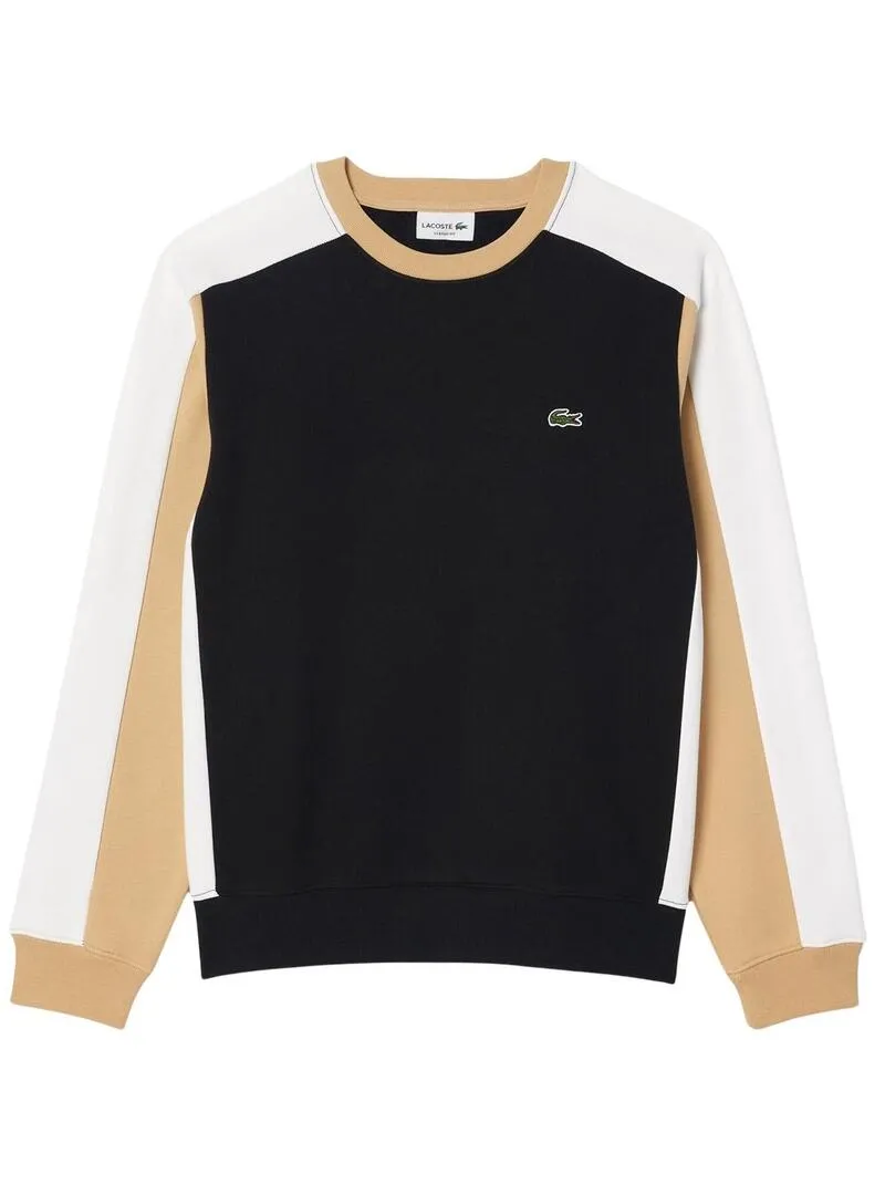 Felpa Lacoste Color Block Nero per Uomo