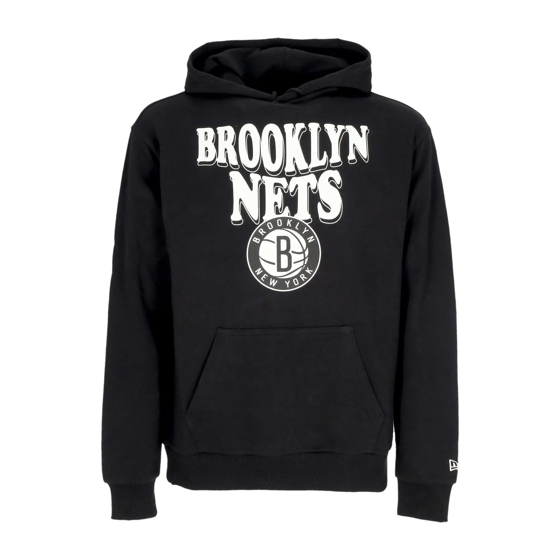 Felpa Leggera Cappuccio Uomo Nba Script Oversize Hoodie Bronet Black/white