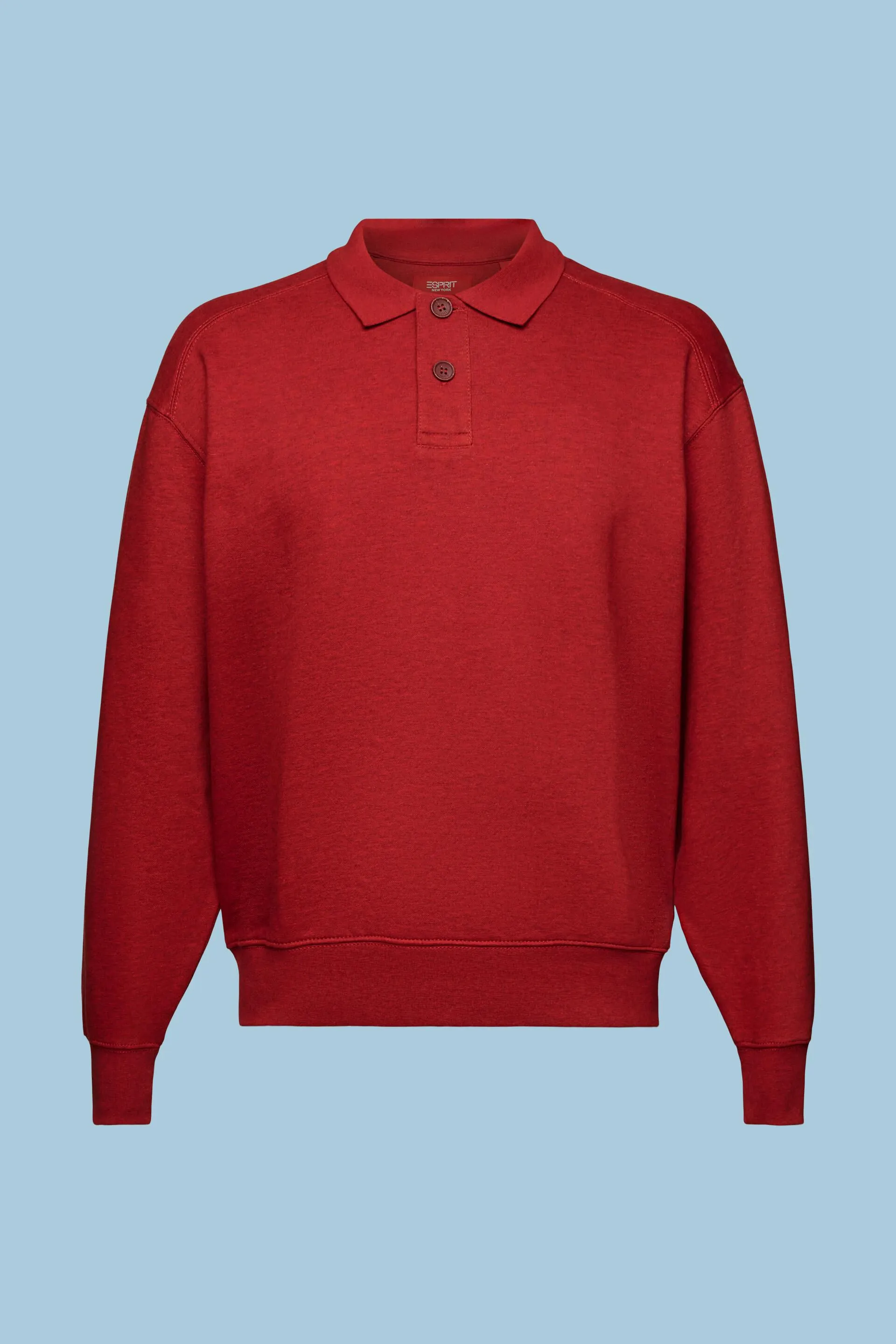 Felpa stile polo a maniche lunghe