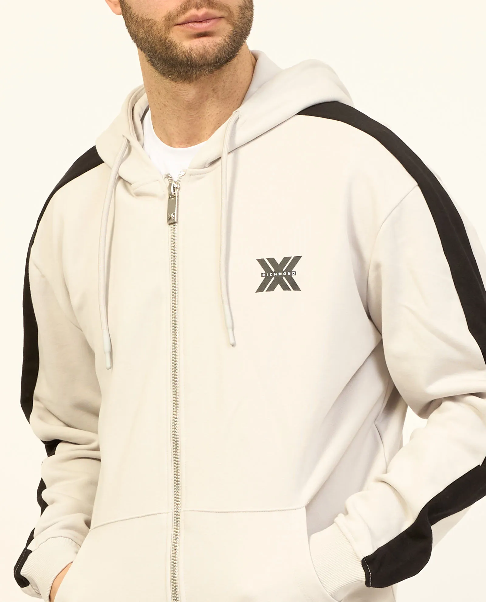 Felpa uomo Richmond X in cotone con cappuccio e zip