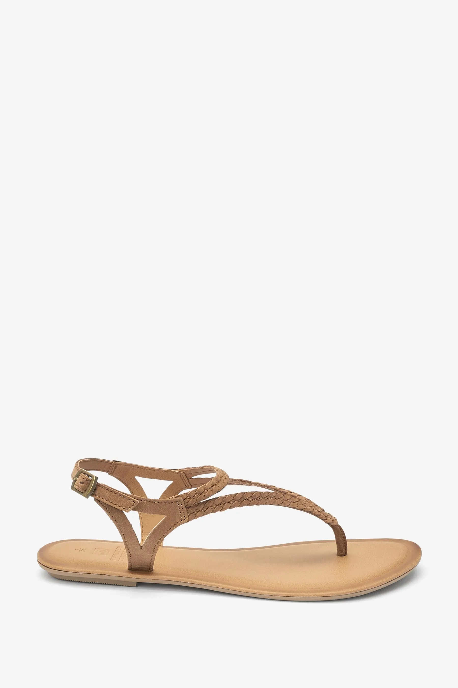 Forever Comfort® - Sandali piatta infradito in pelle intrecciata