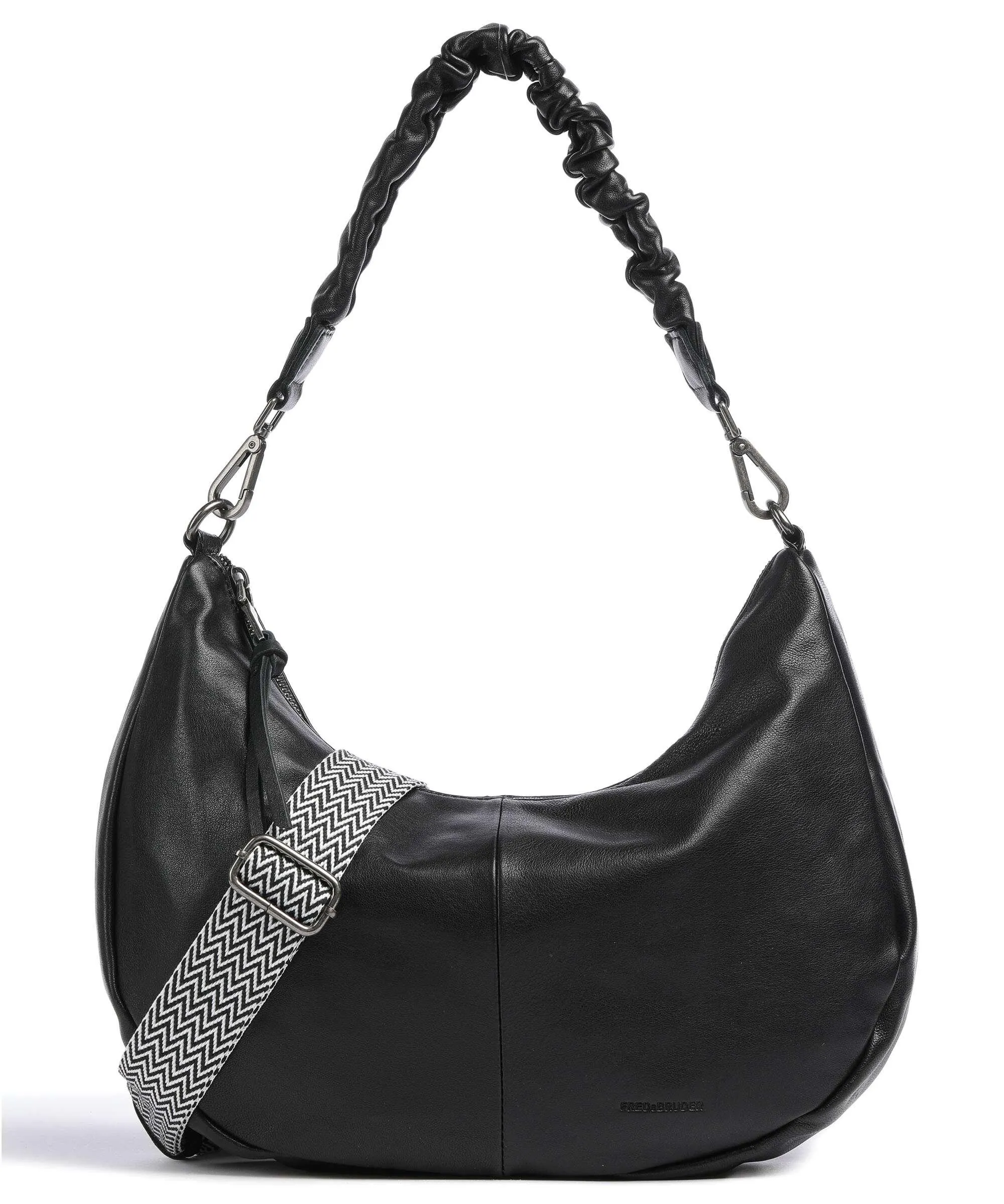  FredsBruder Jerren Borsa hobo pelle a grana fine nero  