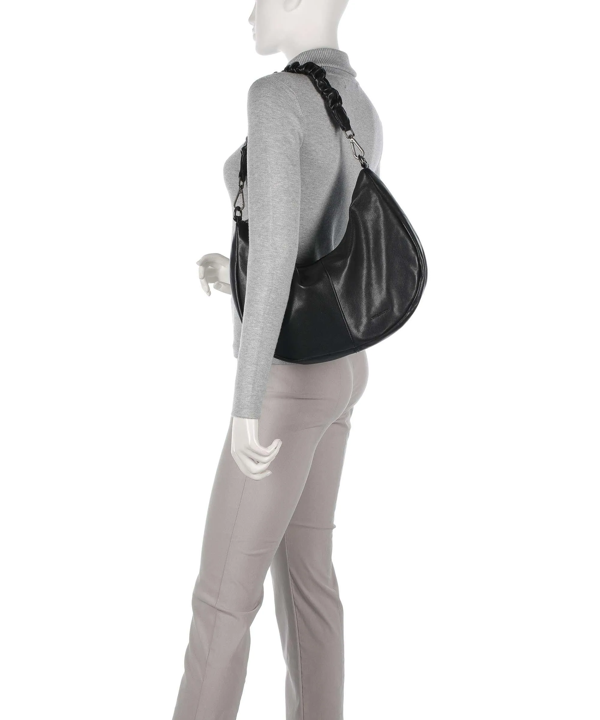  FredsBruder Jerren Borsa hobo pelle a grana fine nero  