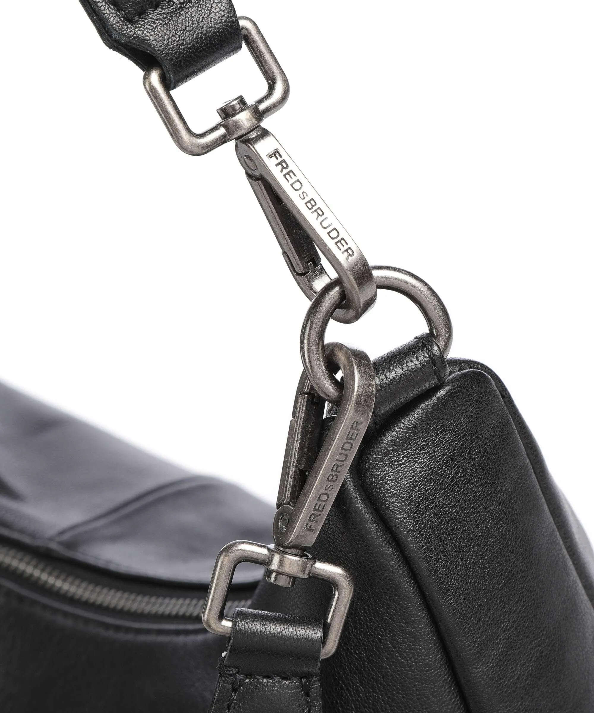  FredsBruder Jerren Borsa hobo pelle a grana fine nero  