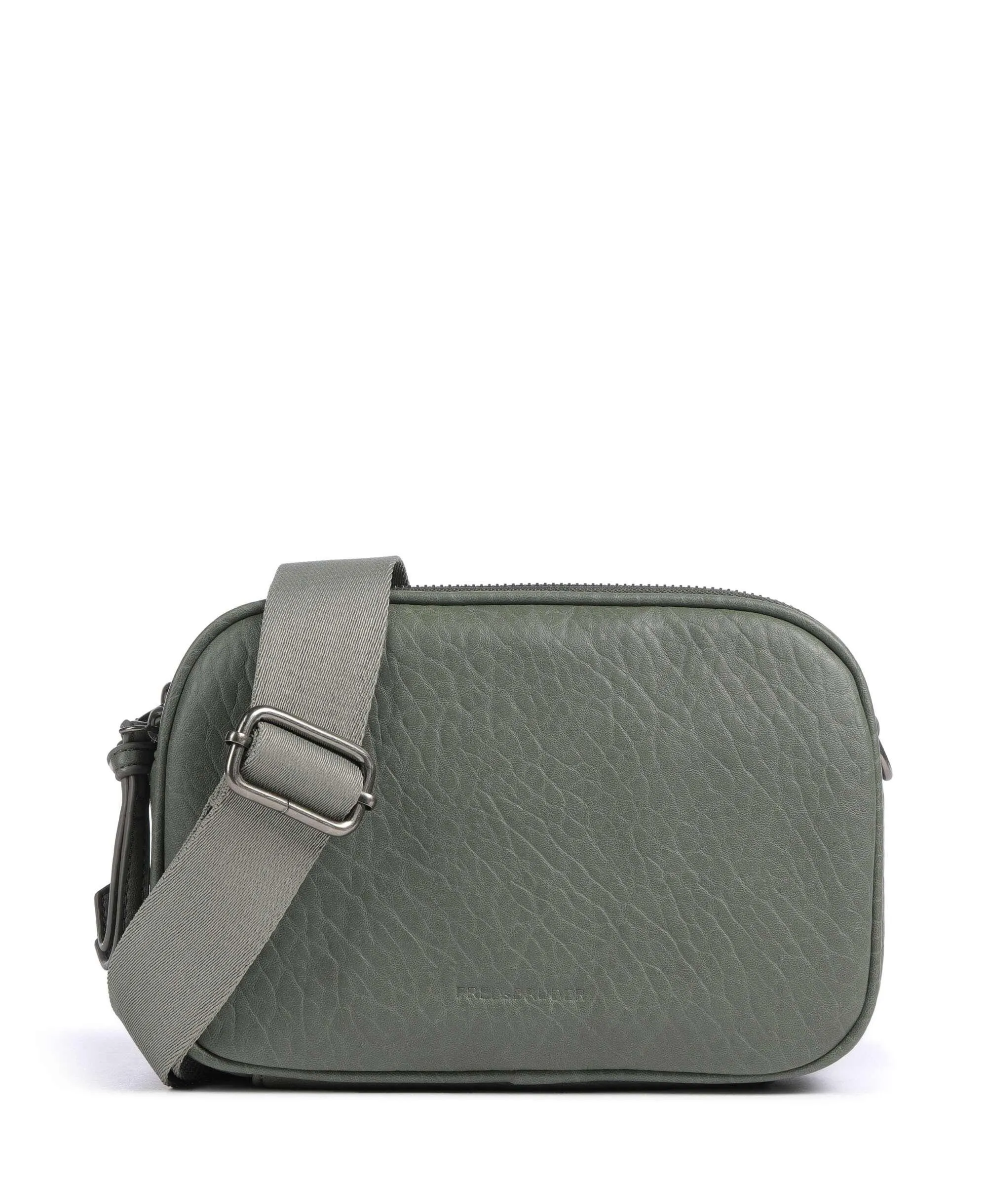  FredsBruder Lunar Borsa a tracolla pelle granulata grigio-verde  