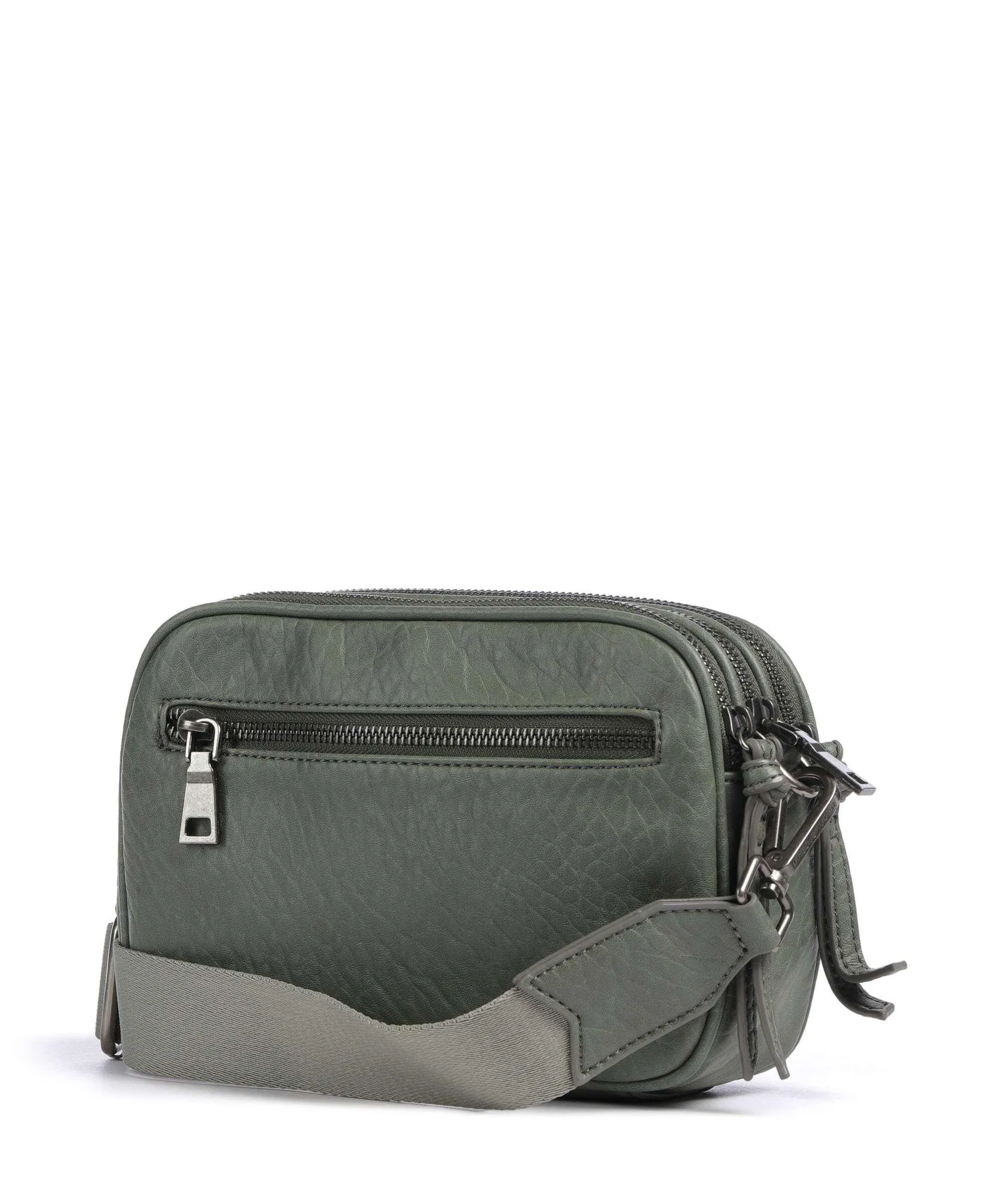  FredsBruder Lunar Borsa a tracolla pelle granulata grigio-verde  