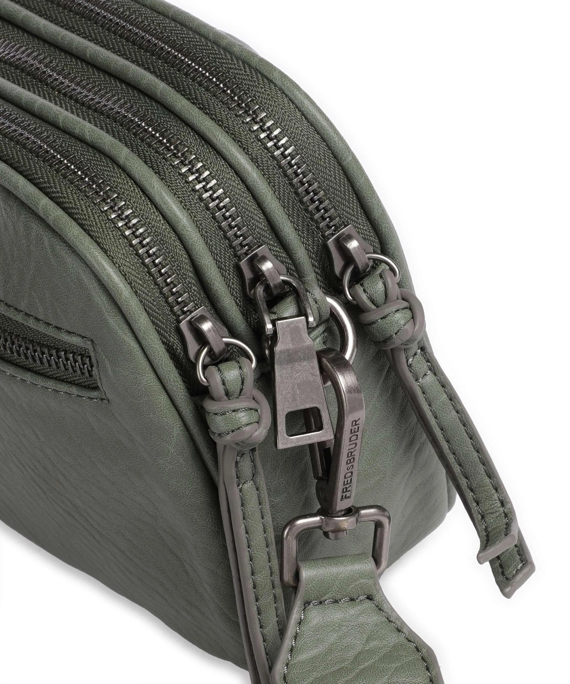  FredsBruder Lunar Borsa a tracolla pelle granulata grigio-verde  