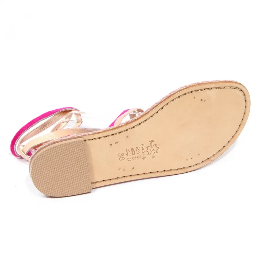 G1968 sandalo donna EMANUELA CARUSO CAPRI fucsia/gold sandal woman