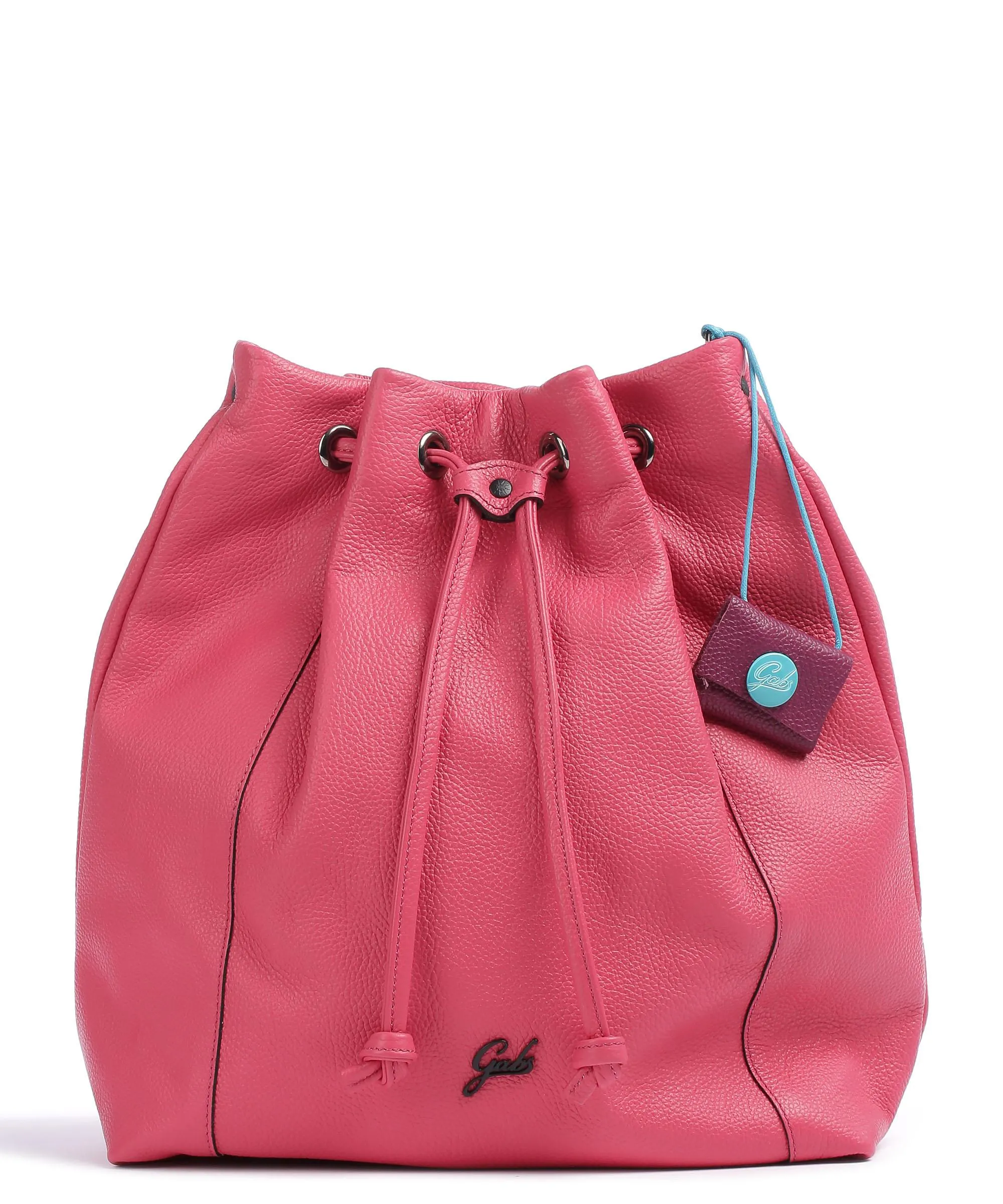  Gabs Icon Black Cleo M Borsa a secchiello pelle di vitello grana fucsia  