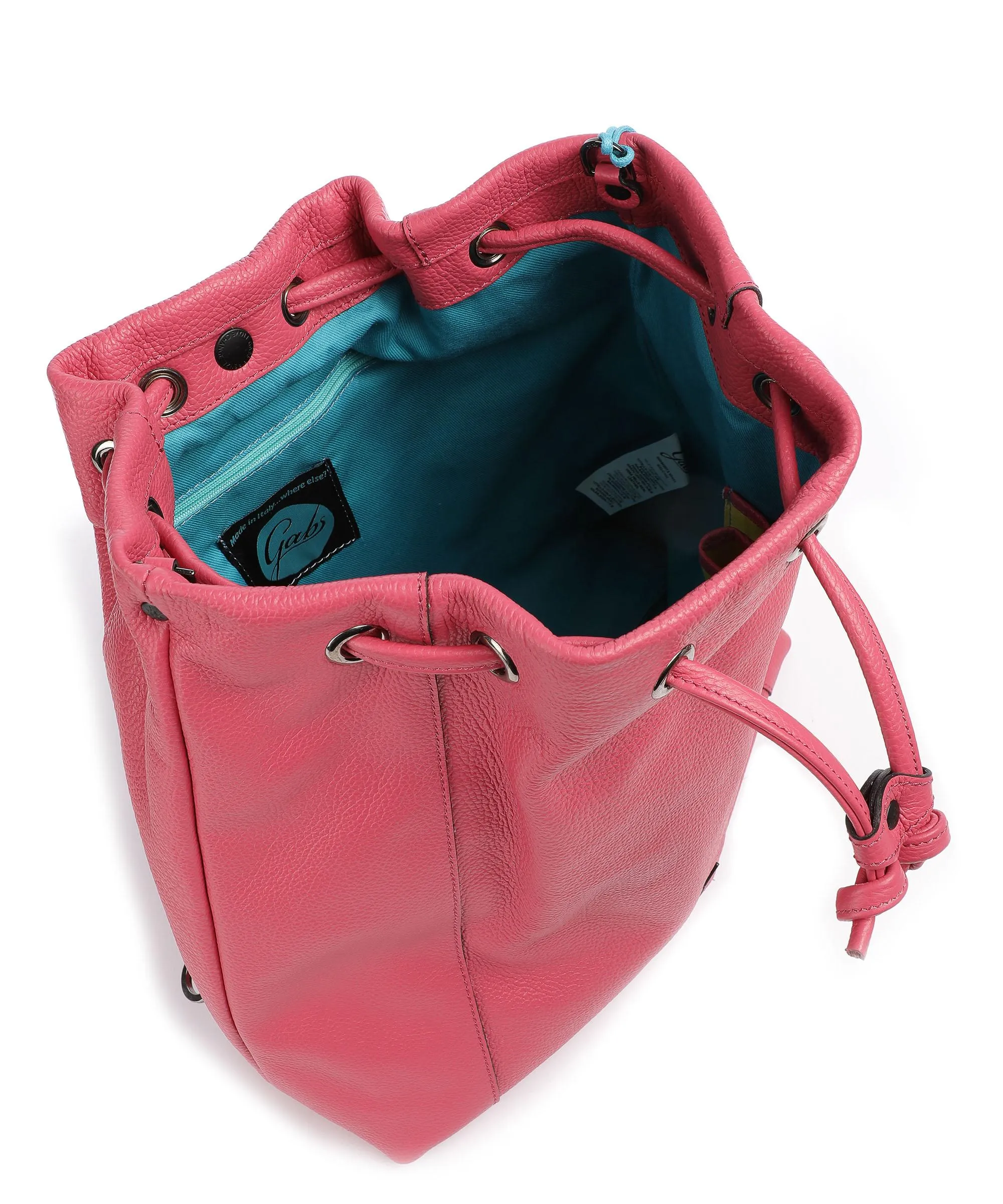  Gabs Icon Black Cleo M Borsa a secchiello pelle di vitello grana fucsia  
