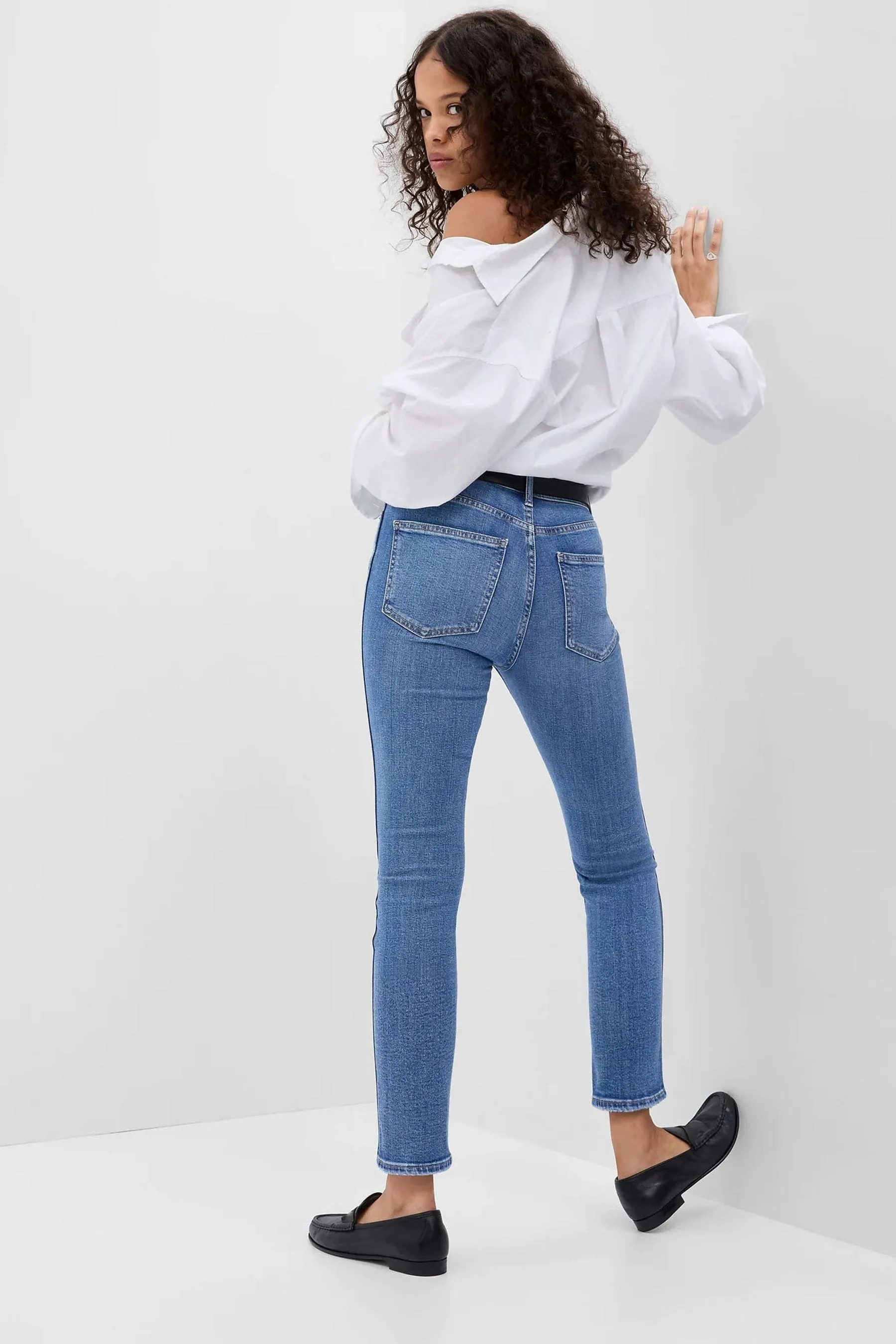 Gap - Jeans a vita alta slim elasticizzata vintage