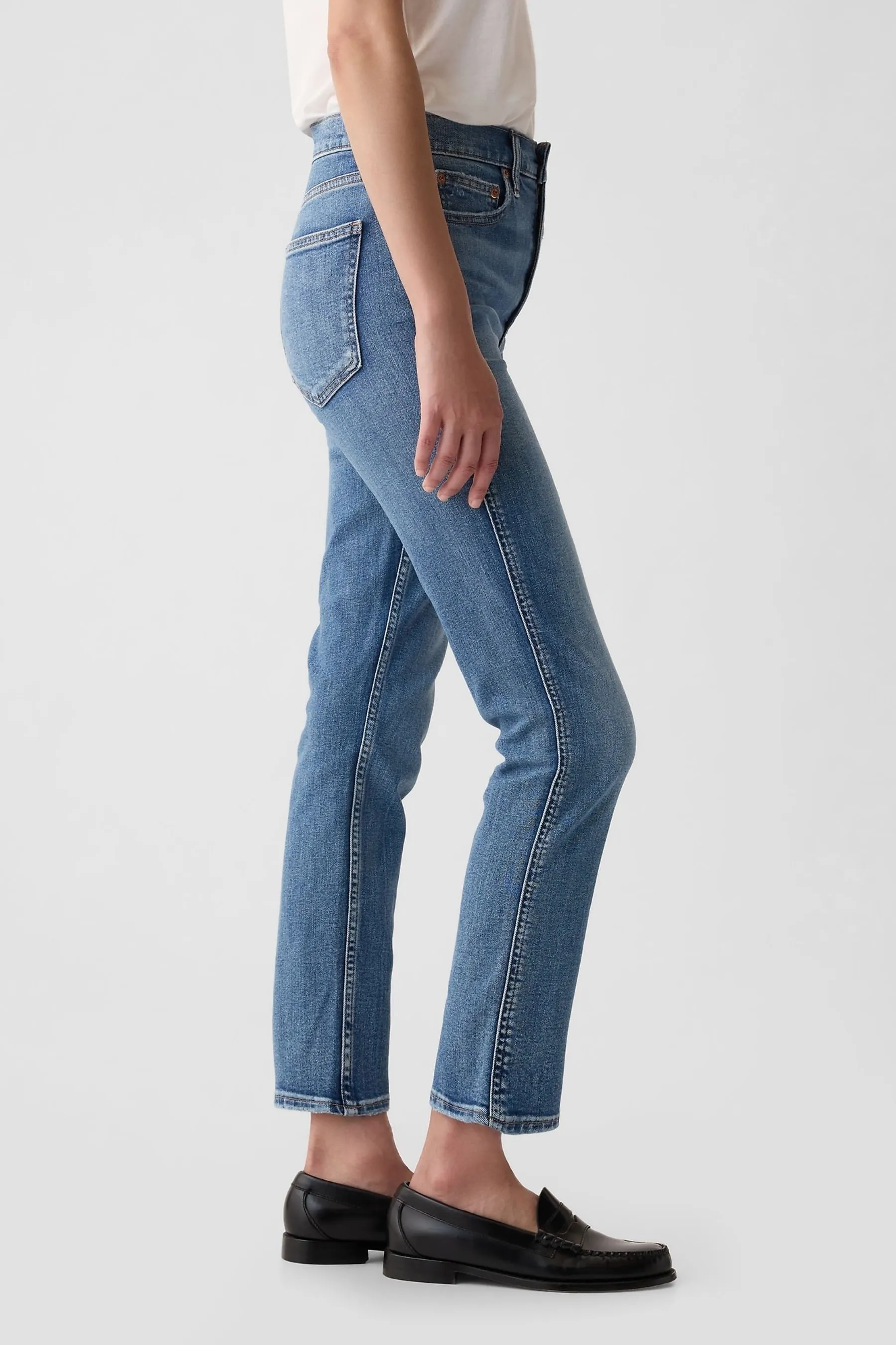 Gap - Jeans a vita alta slim elasticizzata vintage