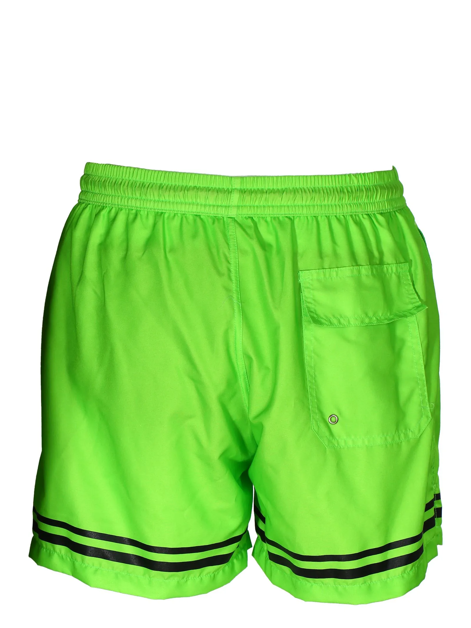 GCDS   SHORTS MARE VERDE FLUO CON STAMPA LOGO FRONTALE