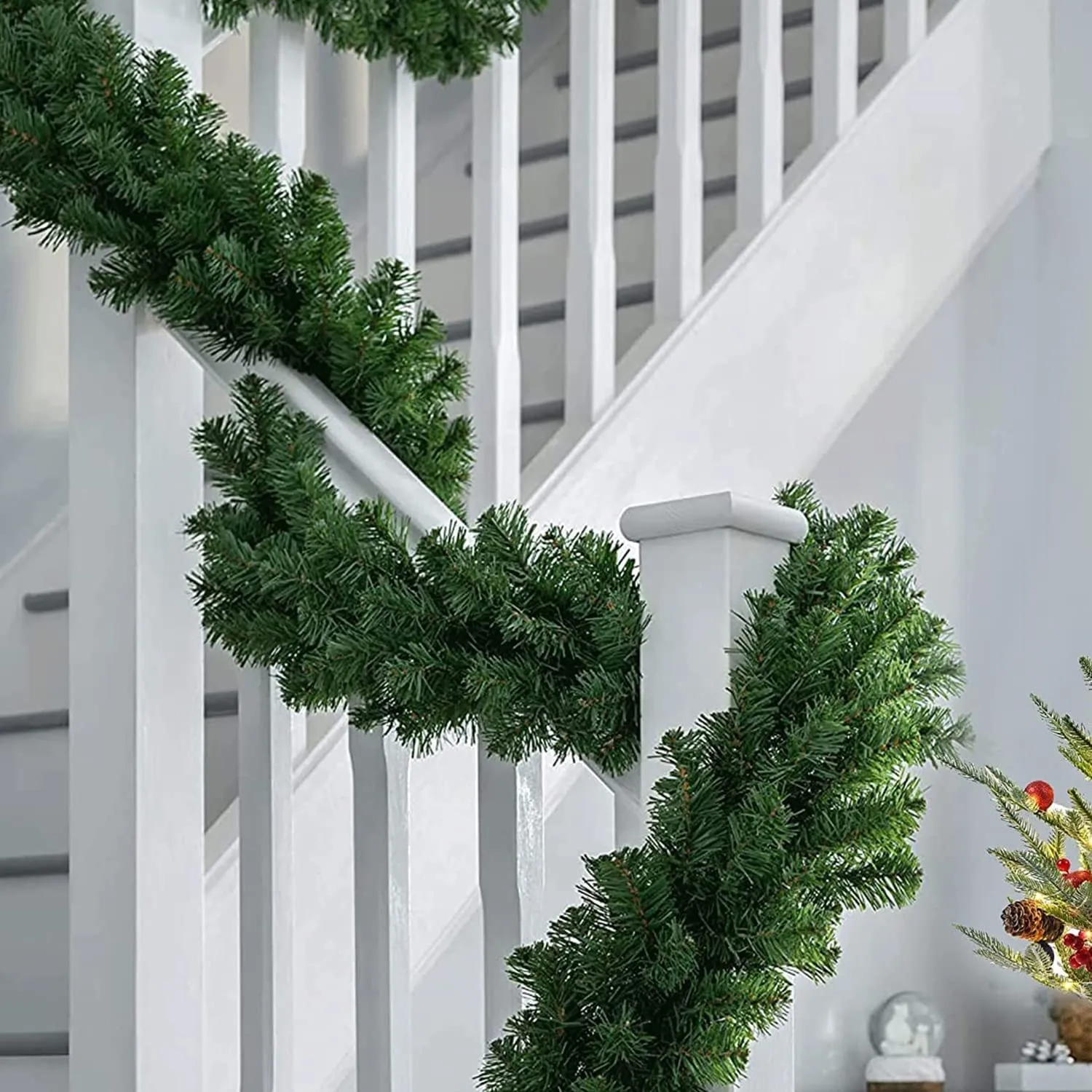 Ghirlanda Natalizia, Artificiale Pino Corona ghirlande Natale Decorazion Natalizia per Scale, pareti, Porte 2.7m