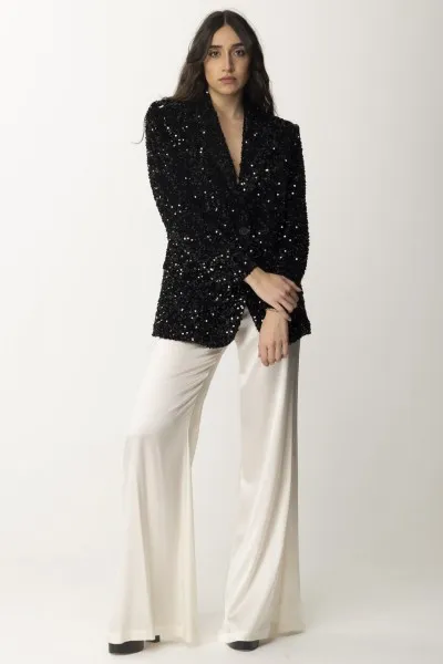 Giacca monopetto full paillettes Nero